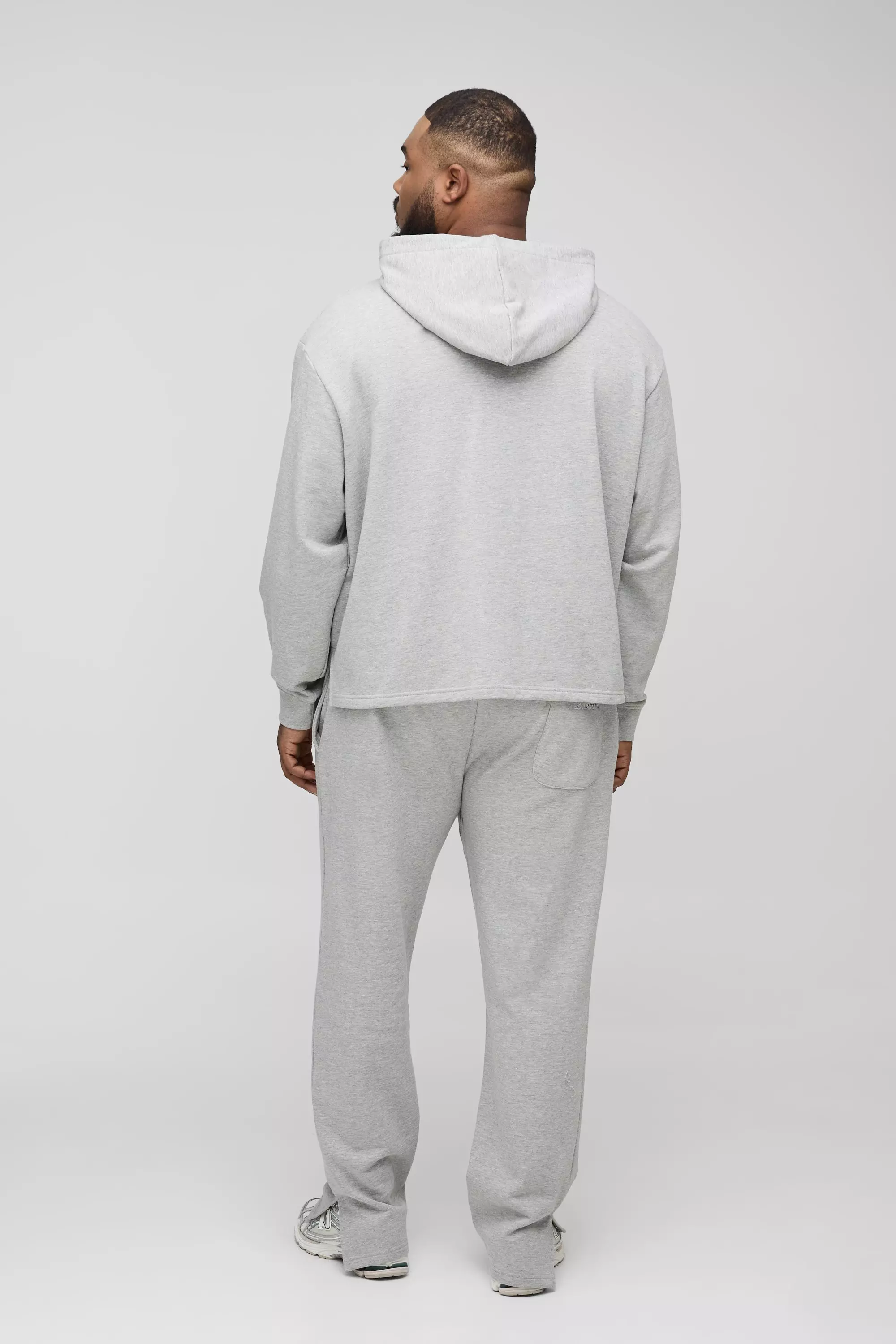 Grey marl Plus Tonal Embroidered Welt Pocket Hoodie alternative image