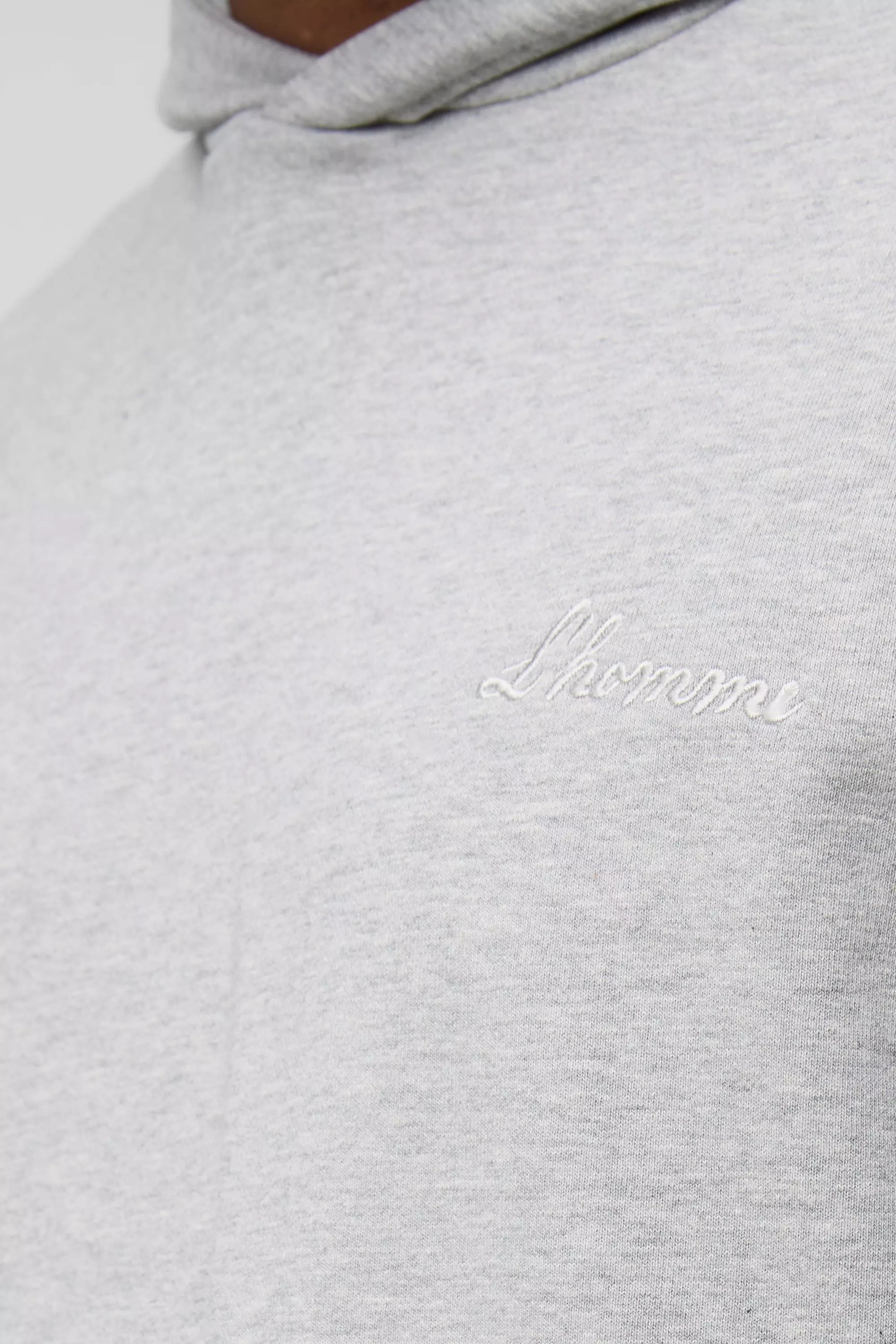 Grey marl Plus Tonal Embroidered Welt Pocket Hoodie alternative image