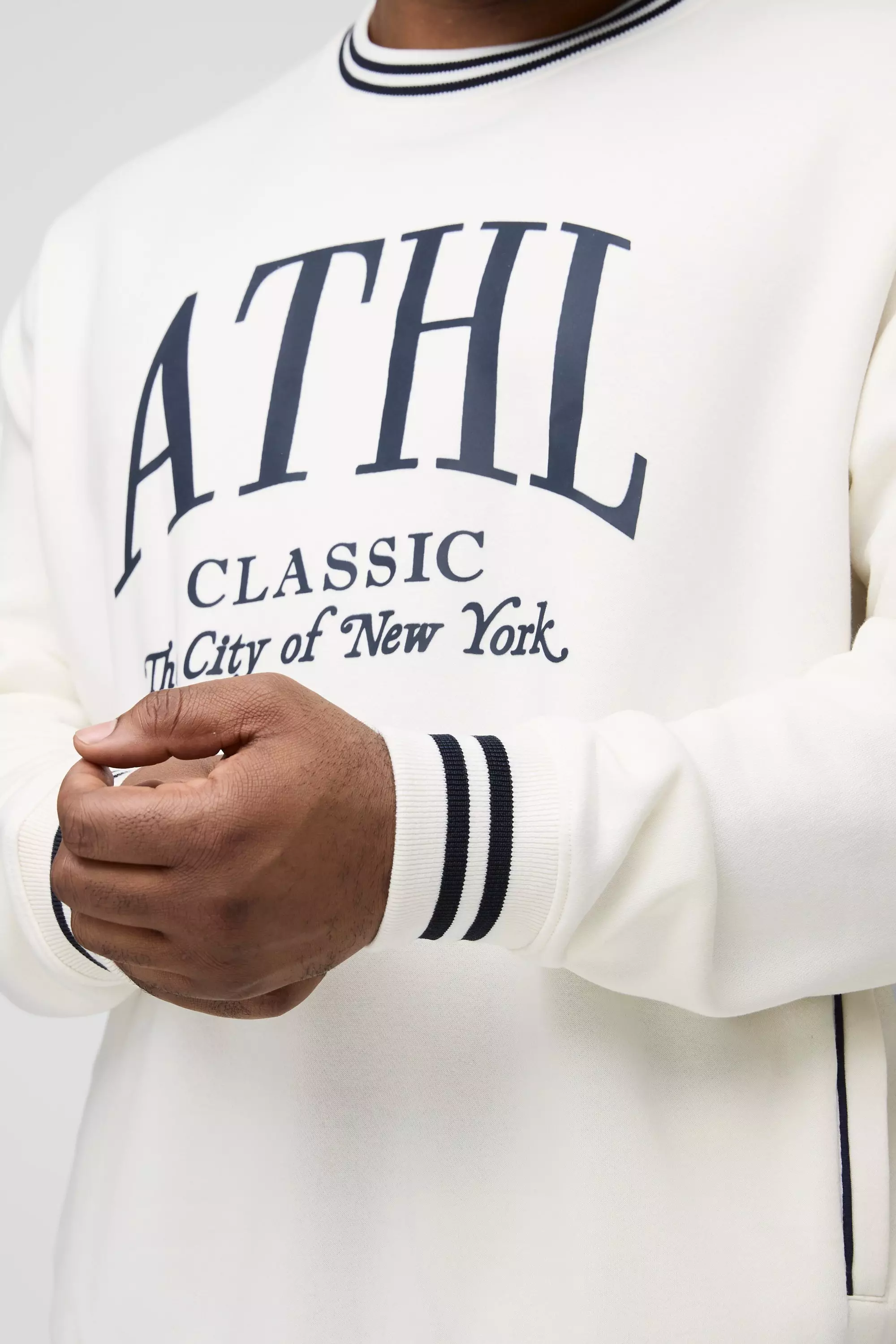 Grande taille - Sweat de sport imprimé, Ecru autre image