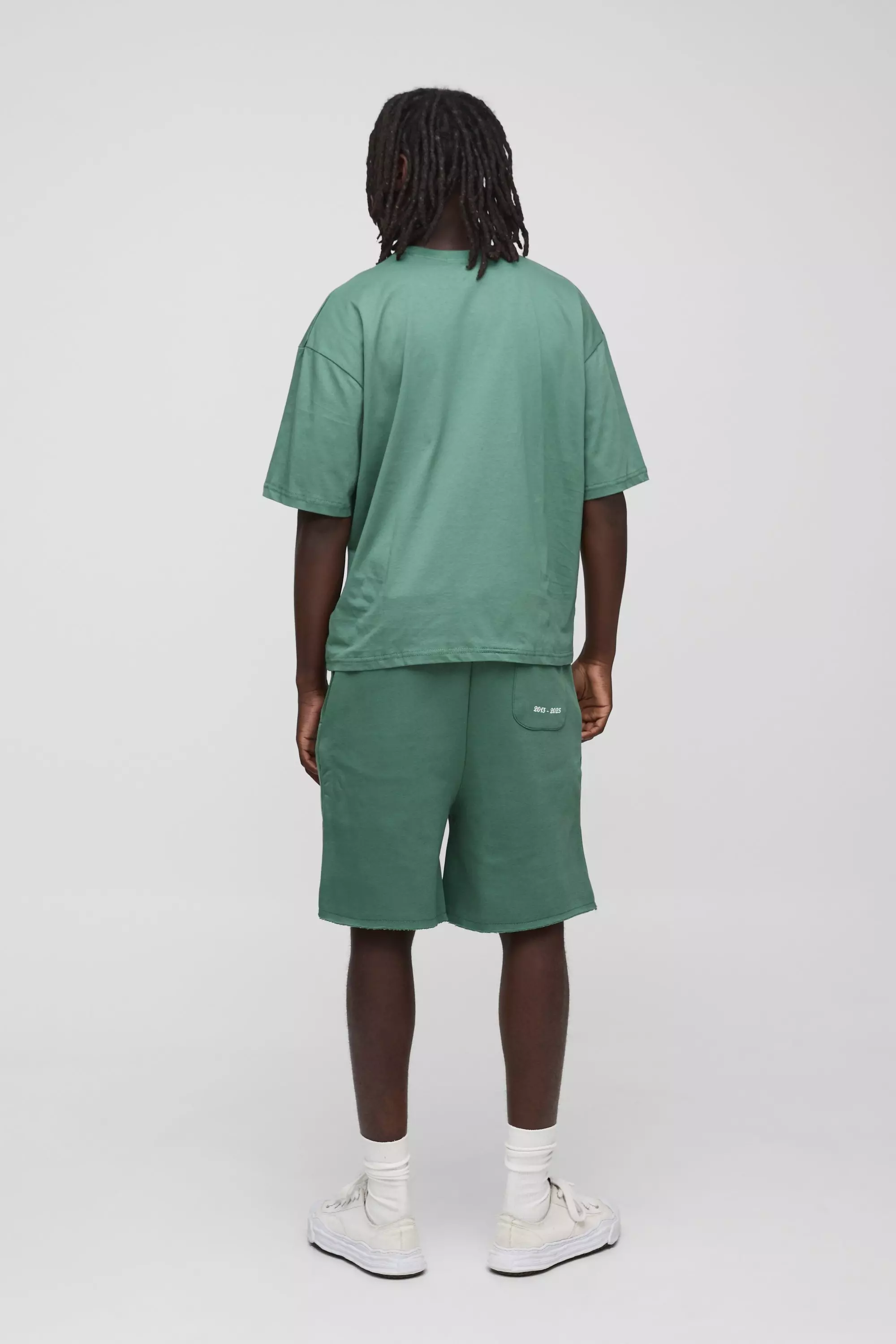 Oversized Boxy M Flame T-Shirt & Drop Crotch Short Set | boohooMAN USA