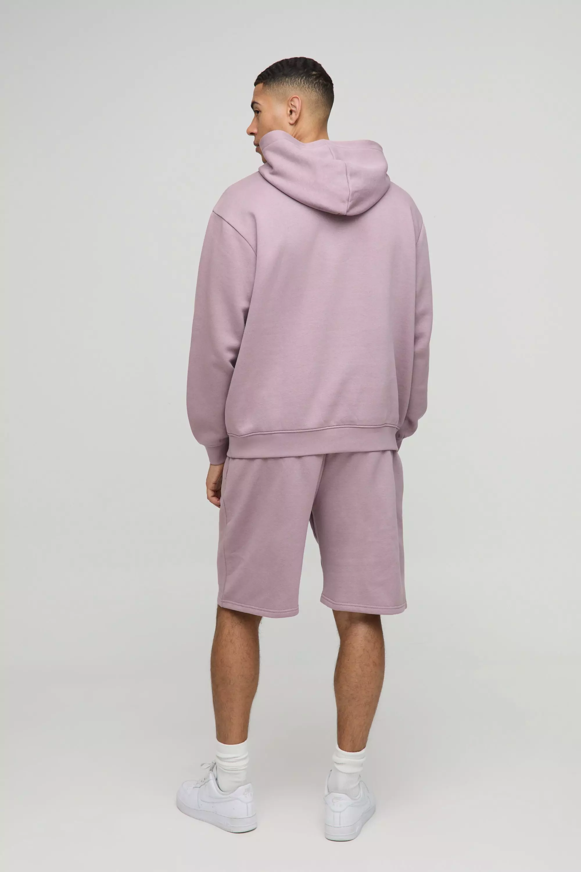 Oversized Cross Applique Hooded Short Tracksuit | boohooMAN USA
