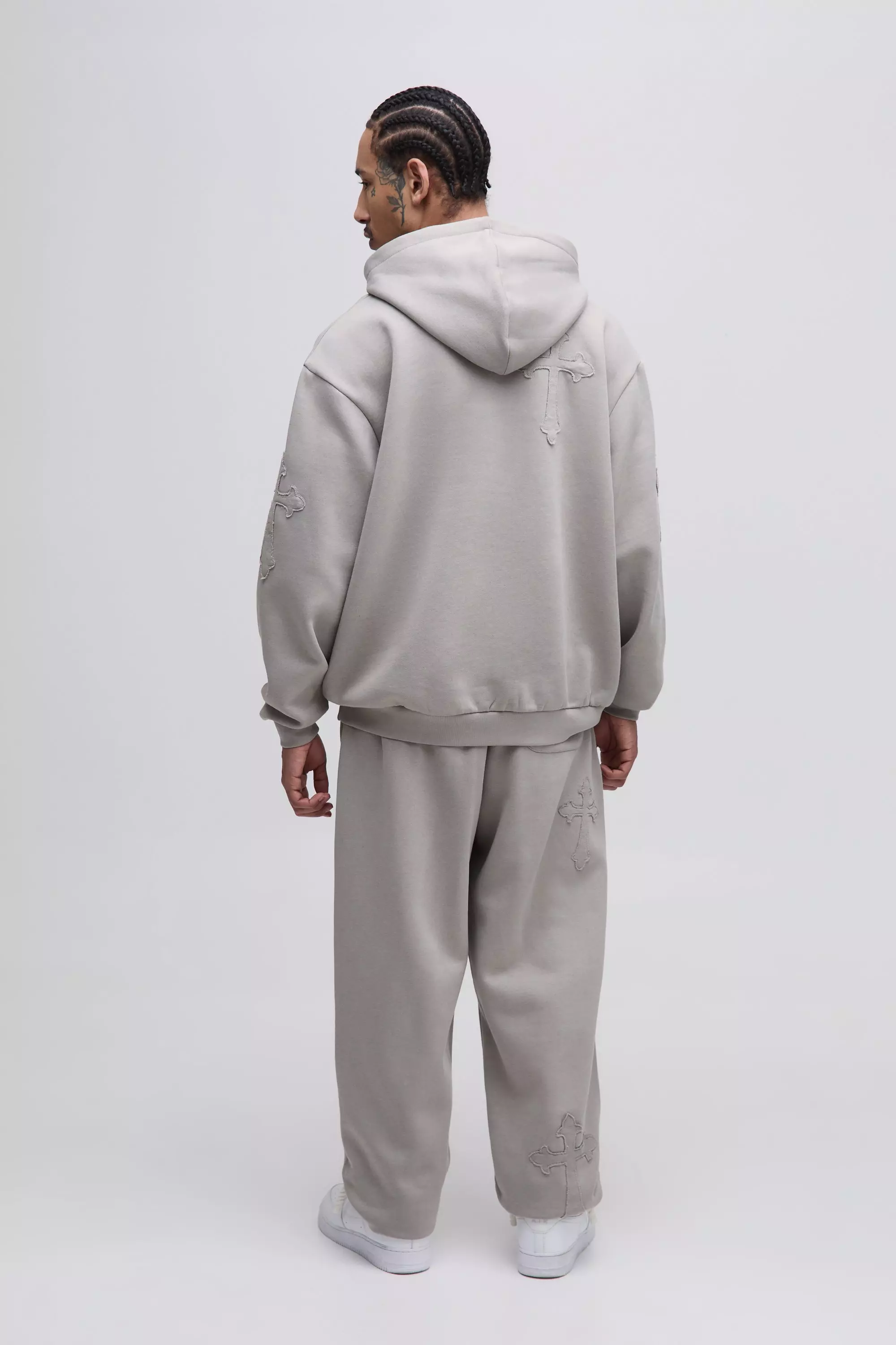 Survêtement oversize à écusson Worldwide, Stone autre image