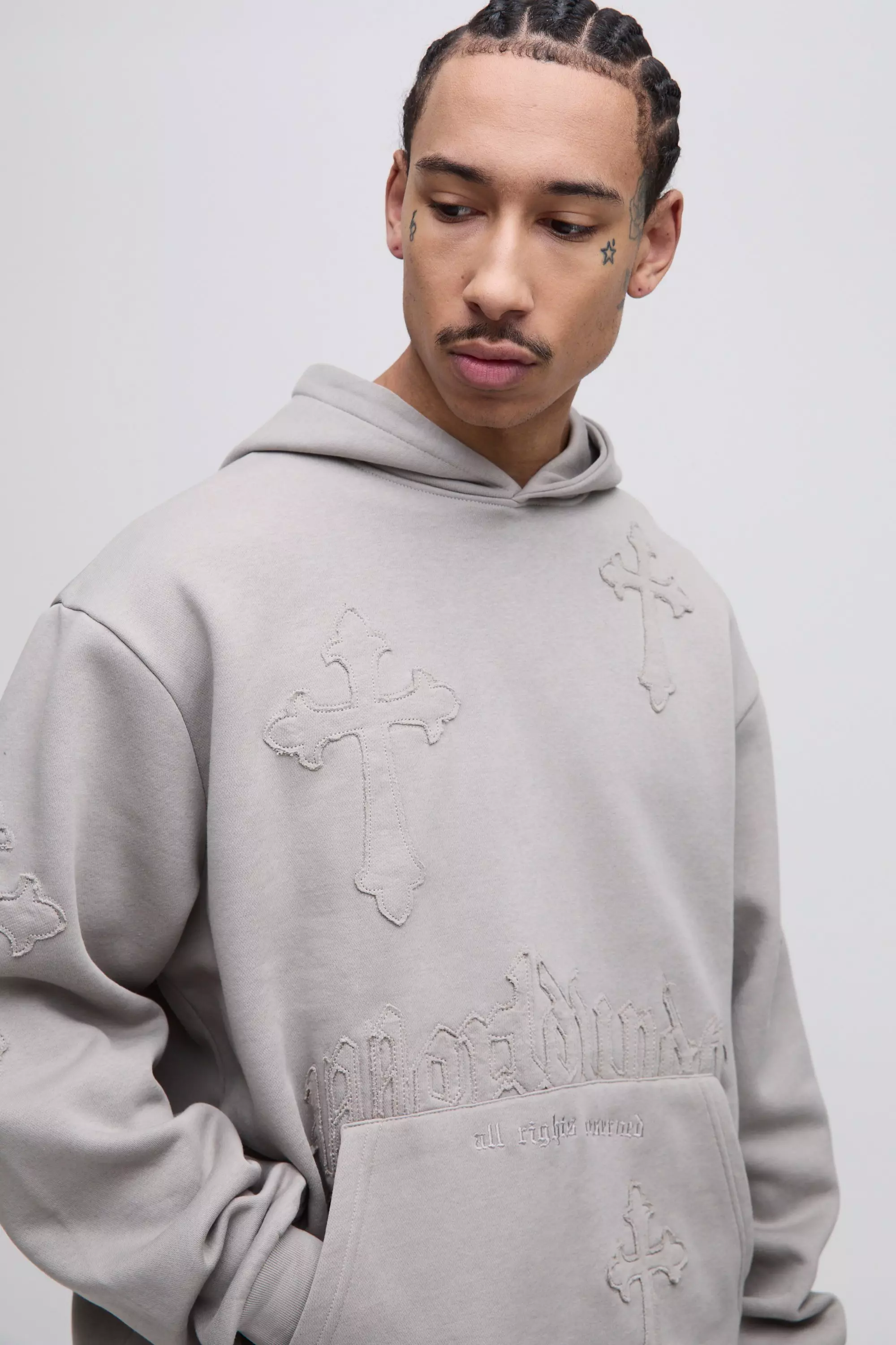 Survêtement oversize à écusson Worldwide, Stone autre image