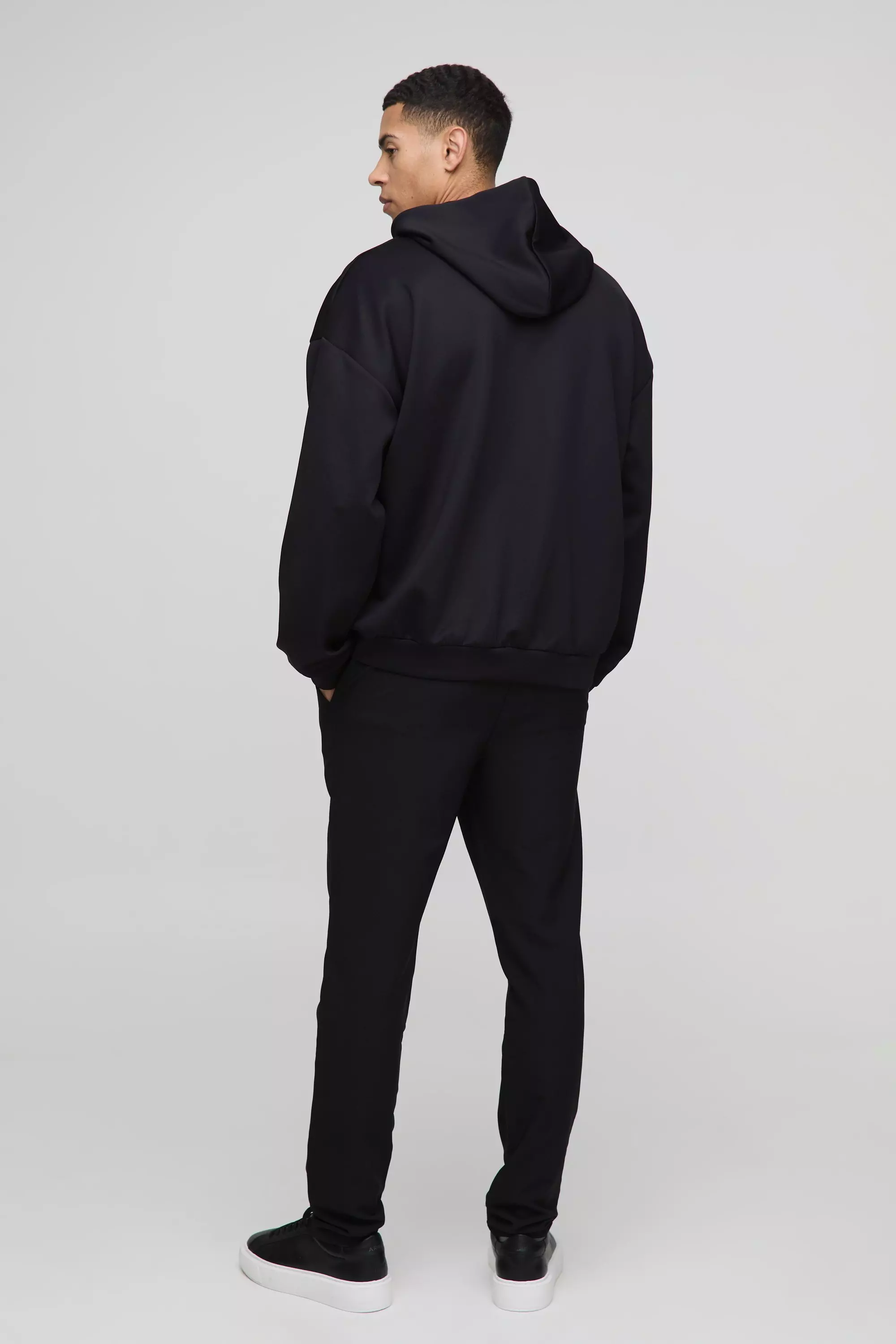 Pantalon slim court technique à taille élastiquée, Black autre image