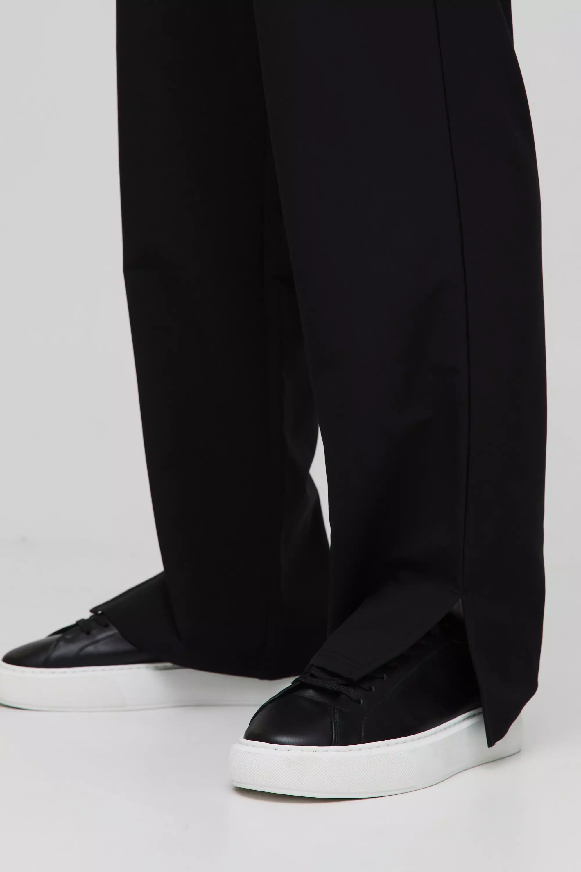 Black Baggy Tech Stretch Broek Met Elastische Taille alternatieve afbeelding