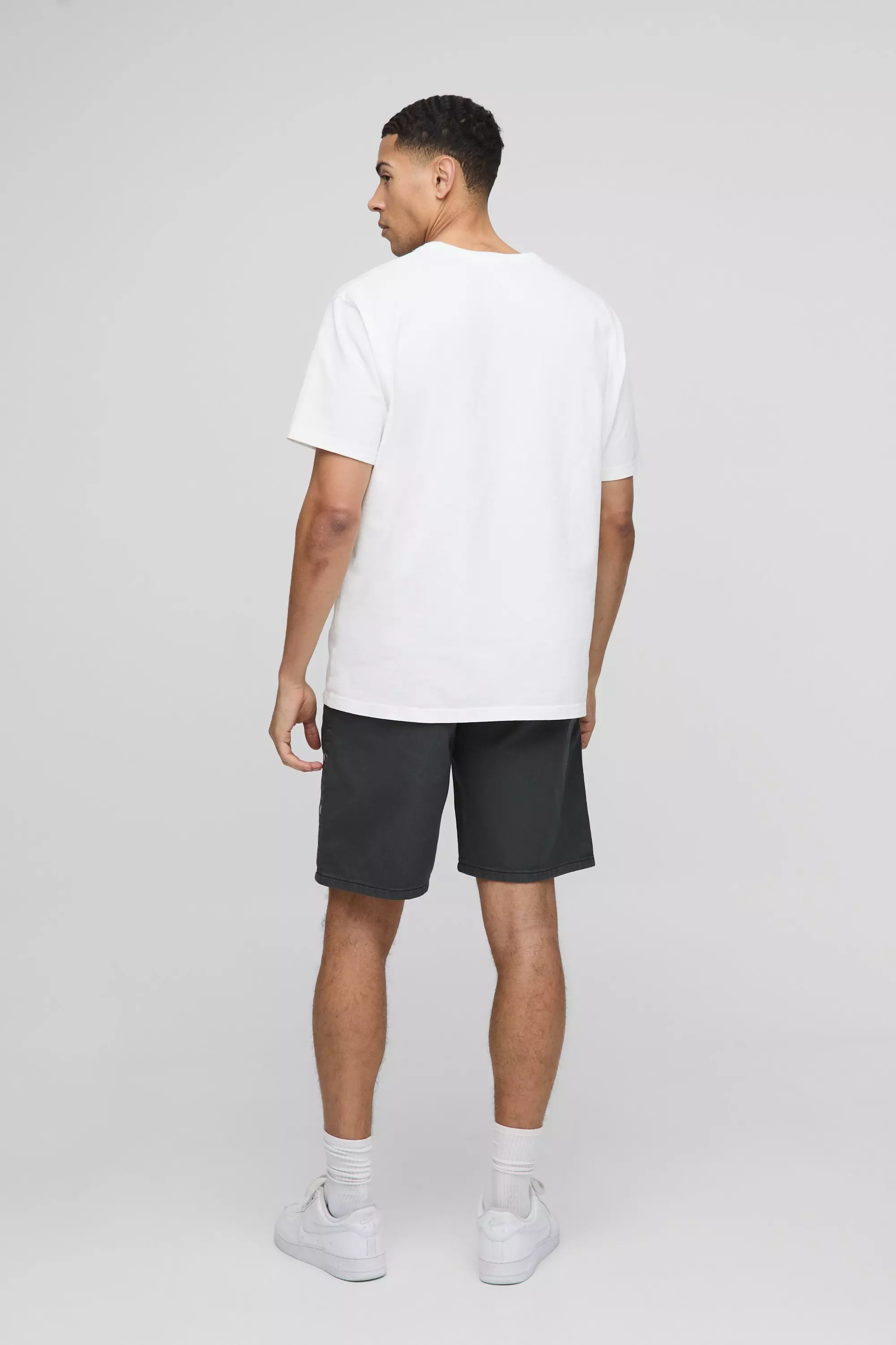 Lockere Twill-Shorts mit Druckknöpfen, Charcoal alternatives Bild