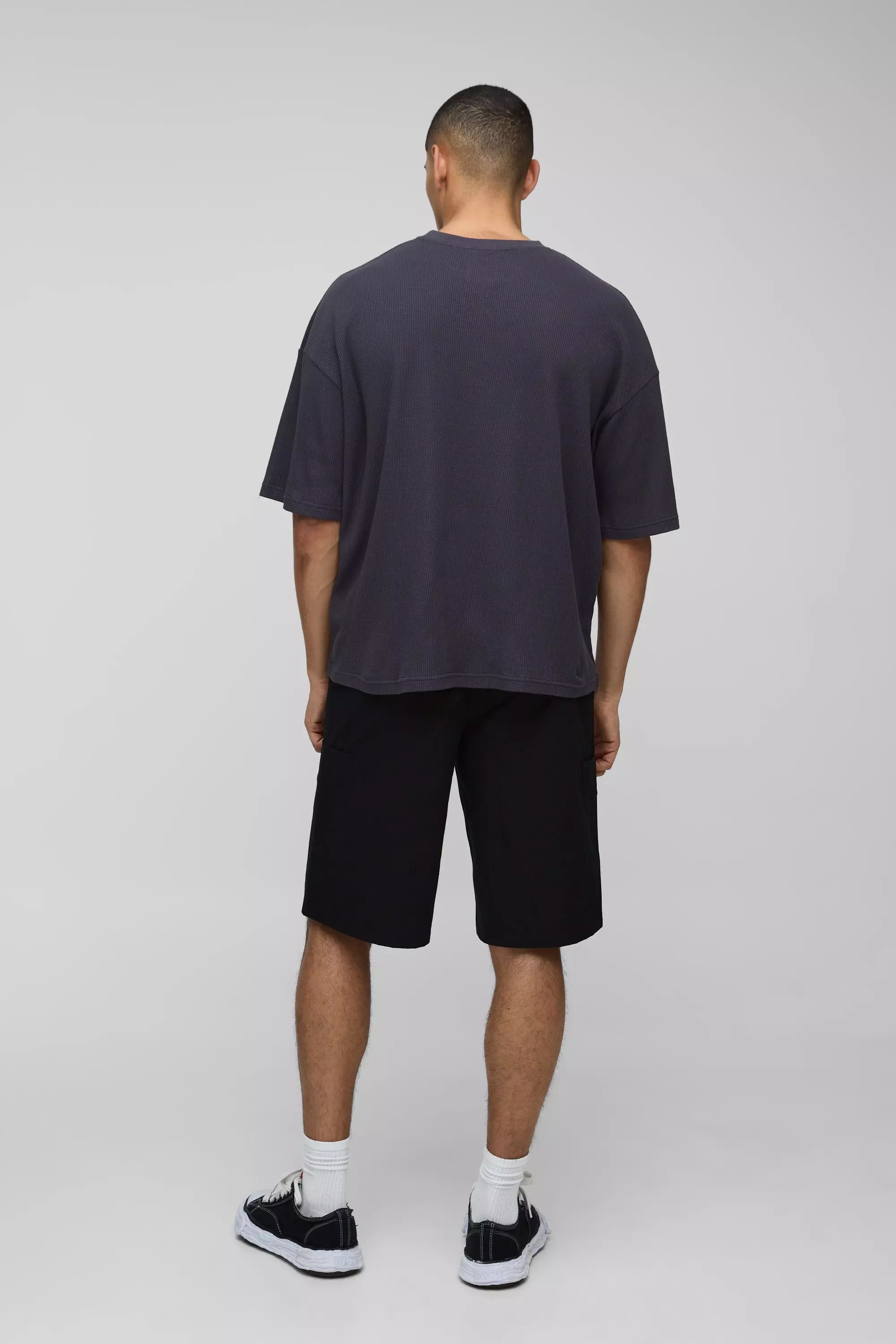Oversized Boxy Waffle Graphic T Shirt | boohooMAN USA