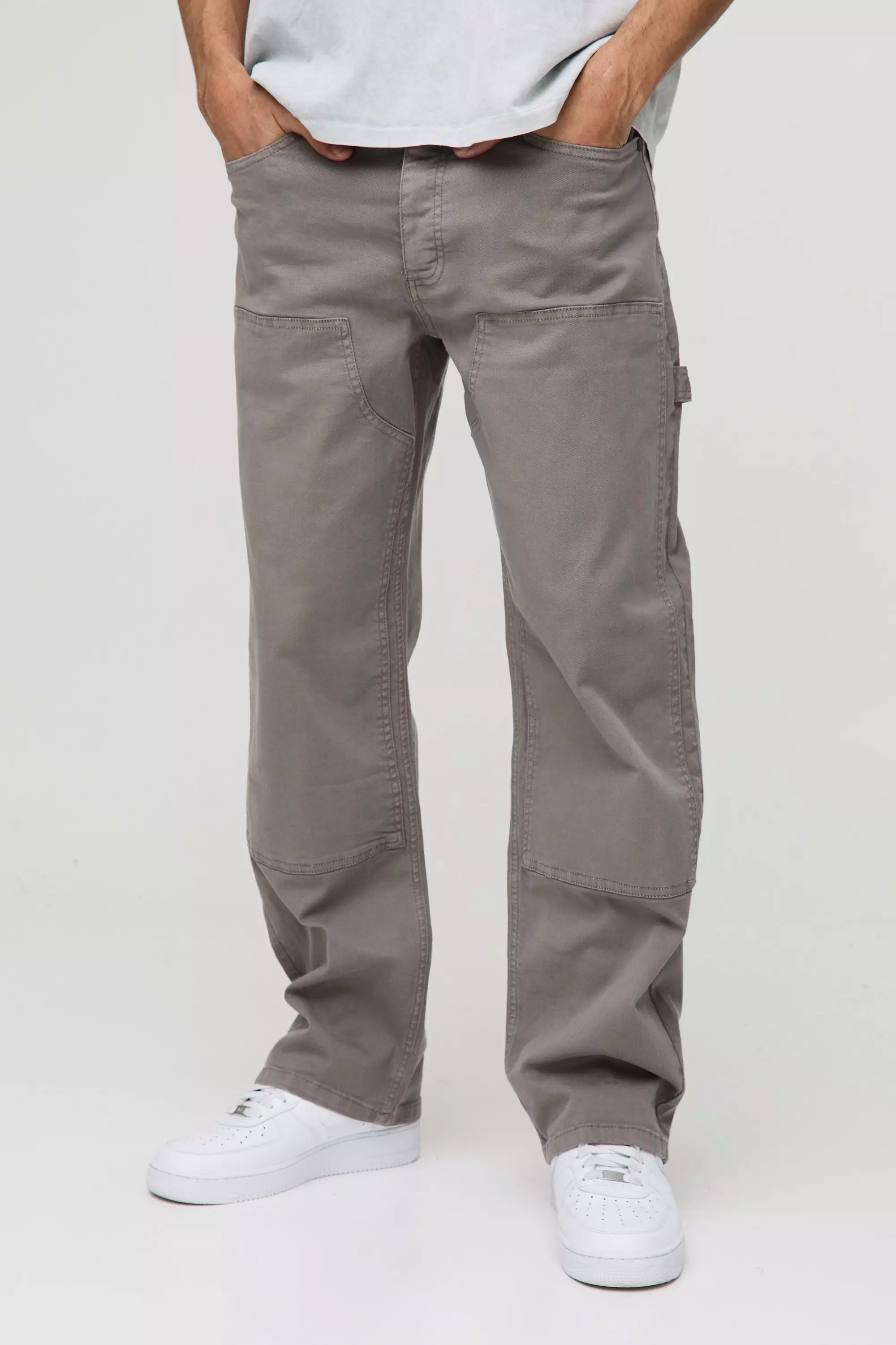 Pantalon charpentier large surteint, Brown autre image