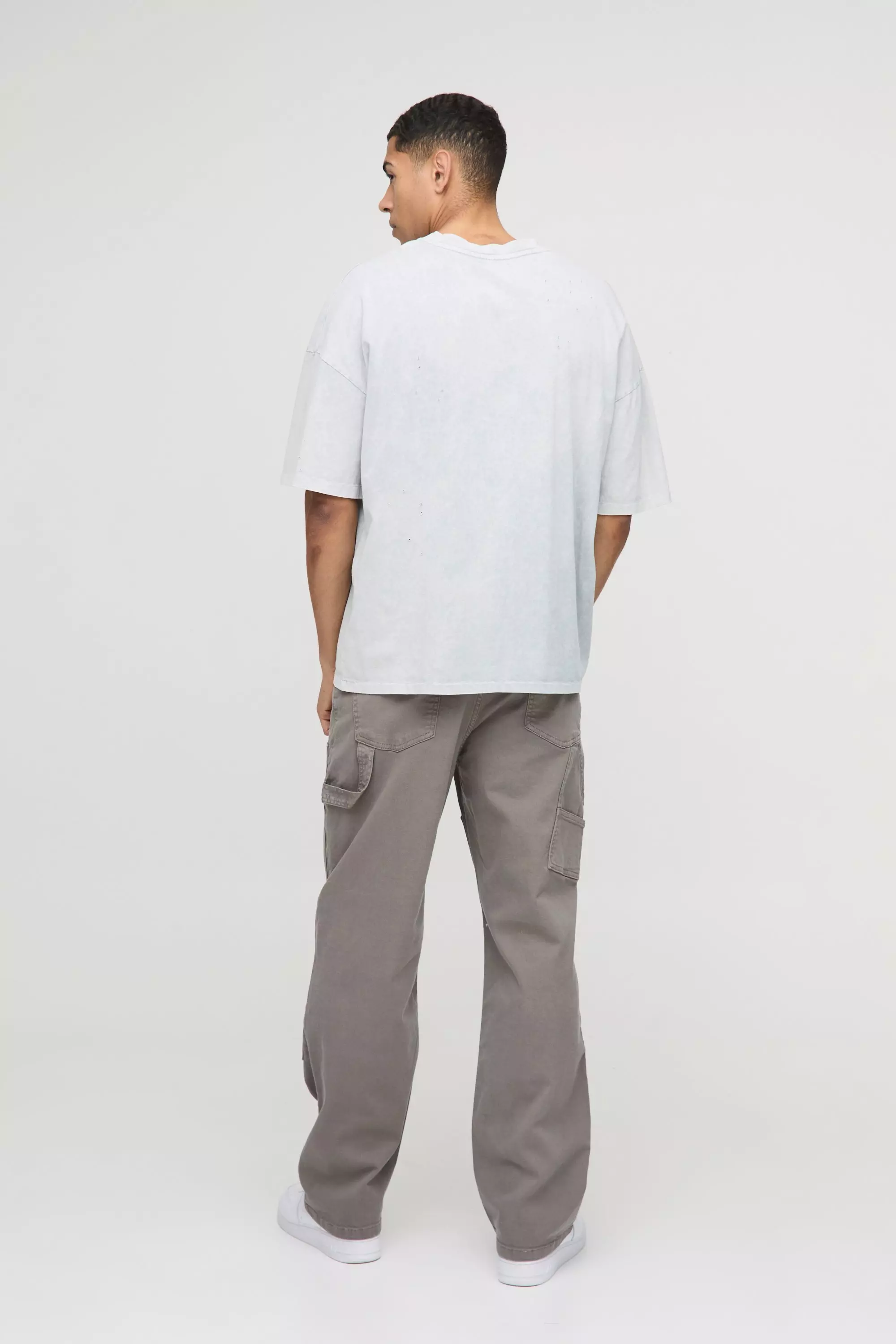 Pantalon charpentier large surteint, Brown autre image