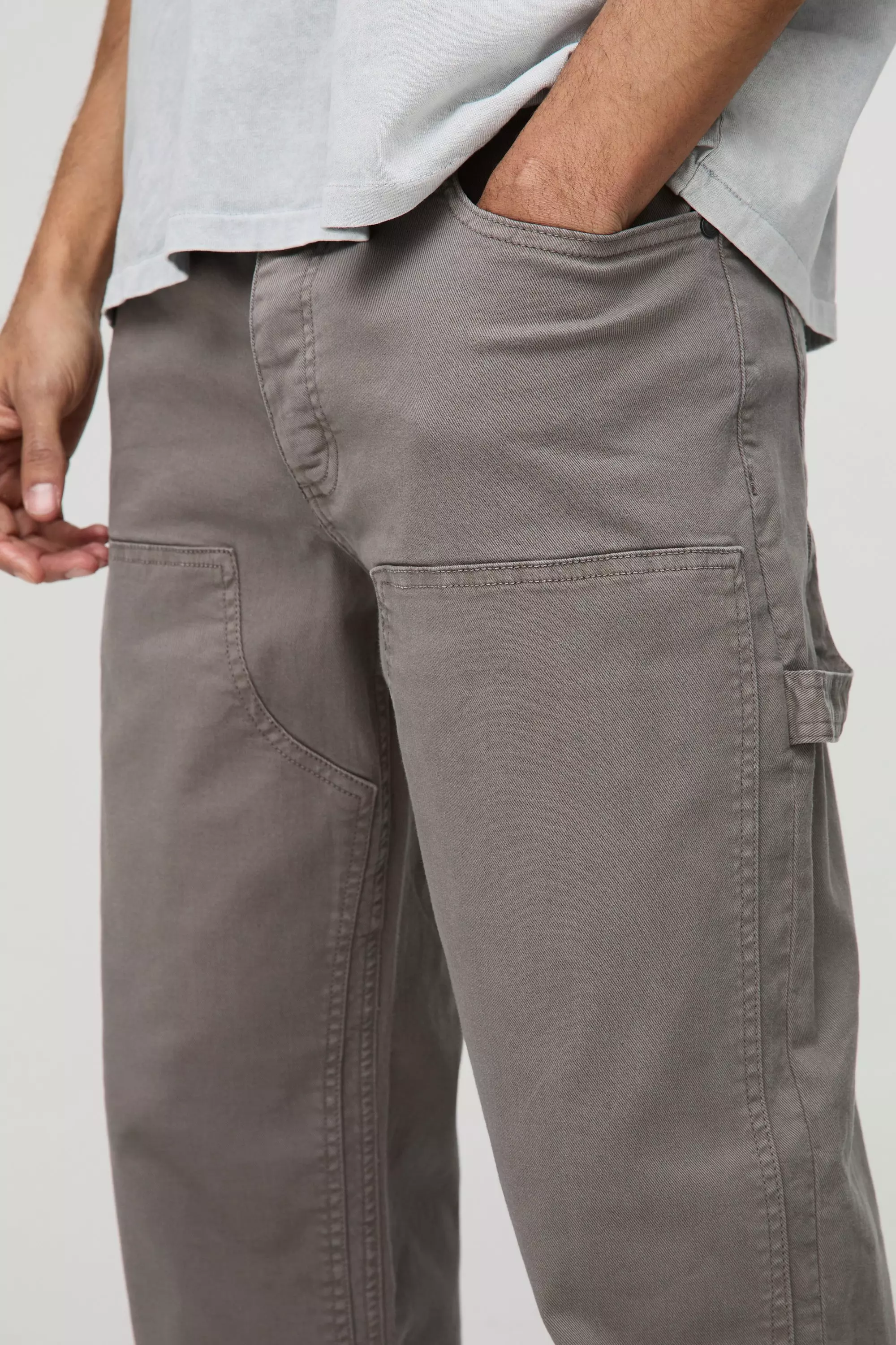 Pantalon charpentier large surteint, Brown autre image