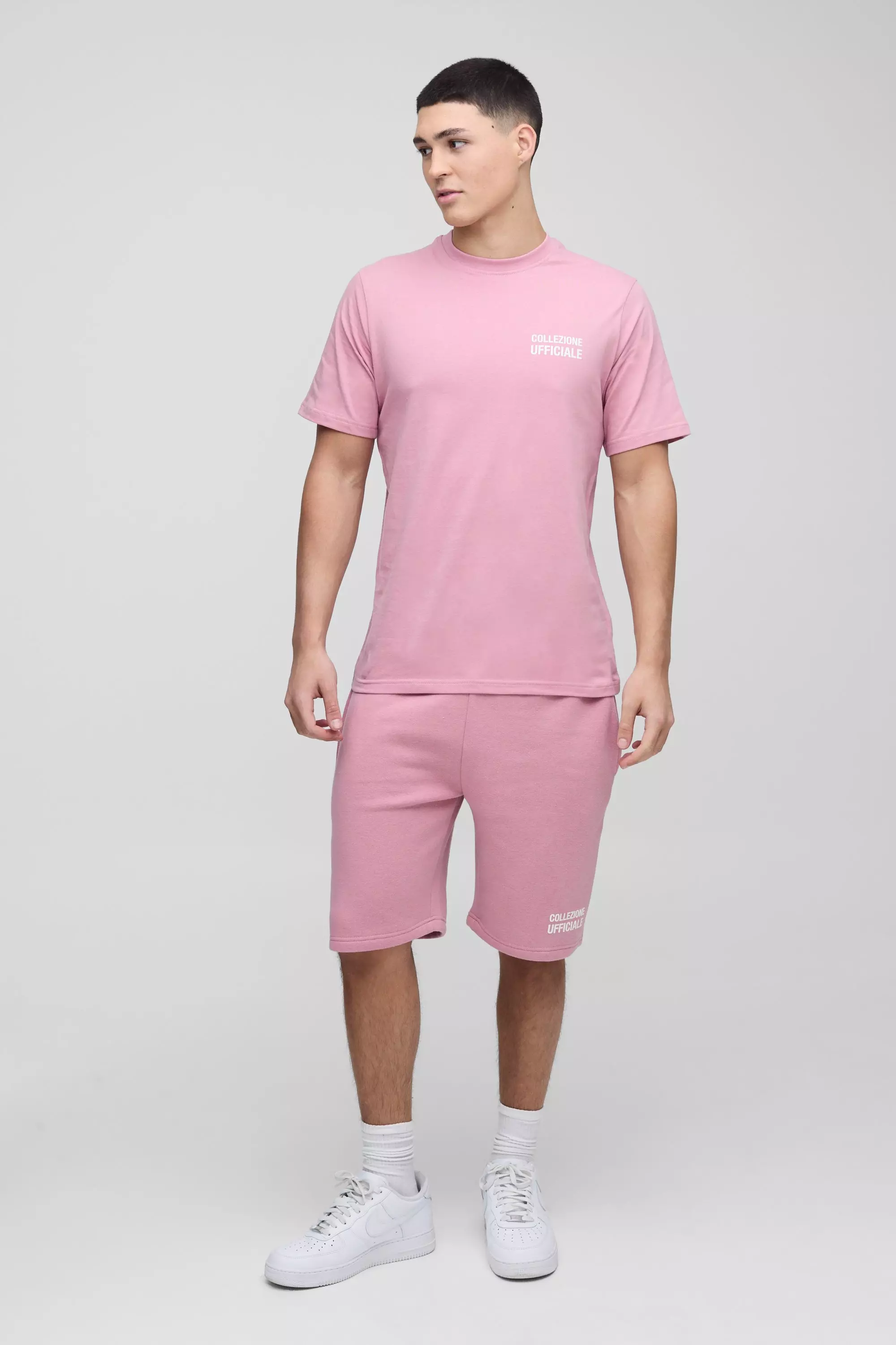 Regular Fit Collection T-Shirt & Short Set Pink