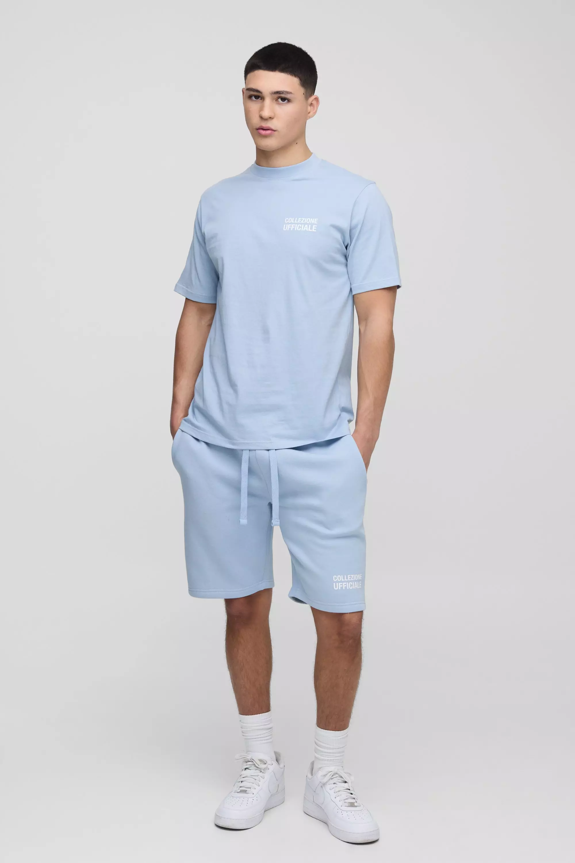 Ensemble avec t-shirt cintré et short, Light blue autre image