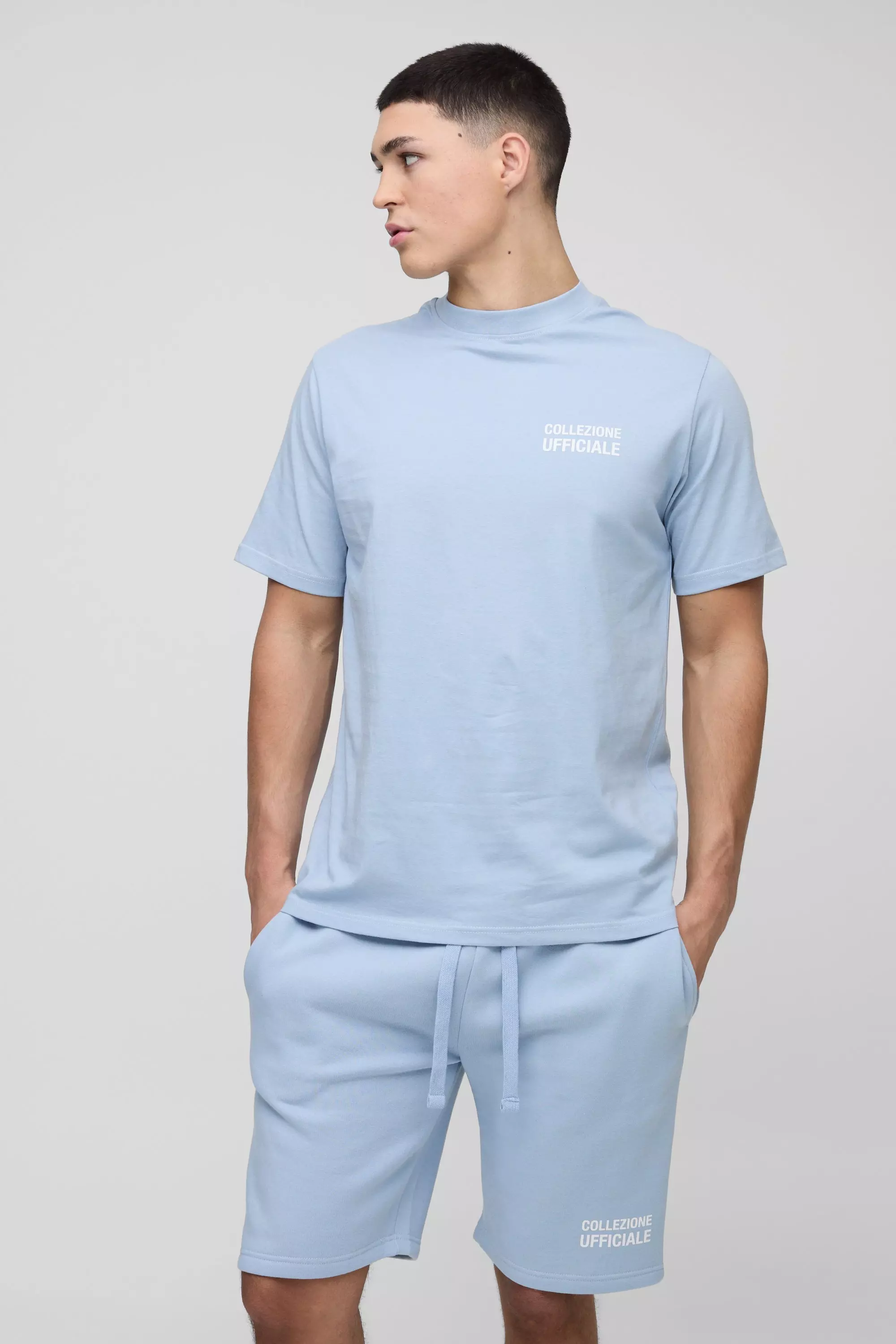 Ensemble avec t-shirt cintré et short, Light blue autre image