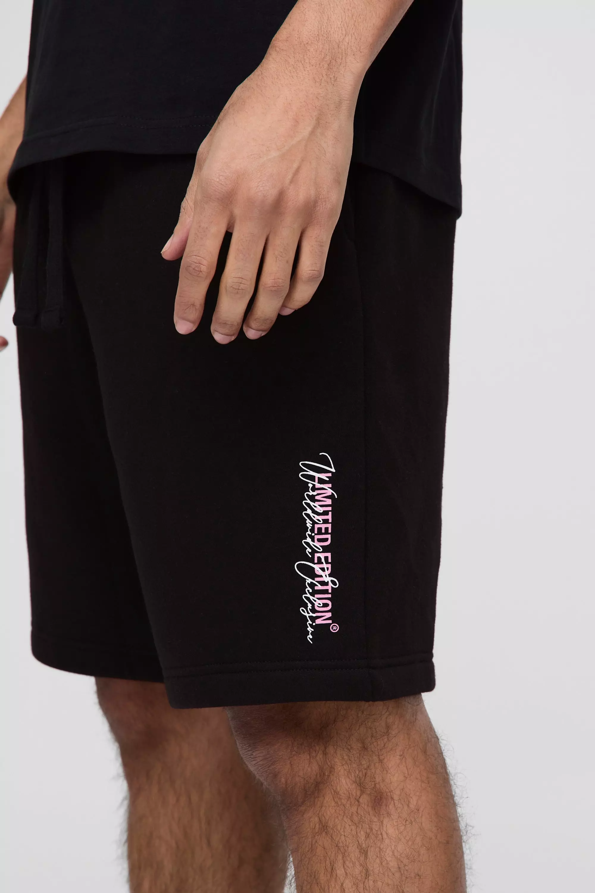 Black Relaxed Limited Edition Long Length Shorts alternative image