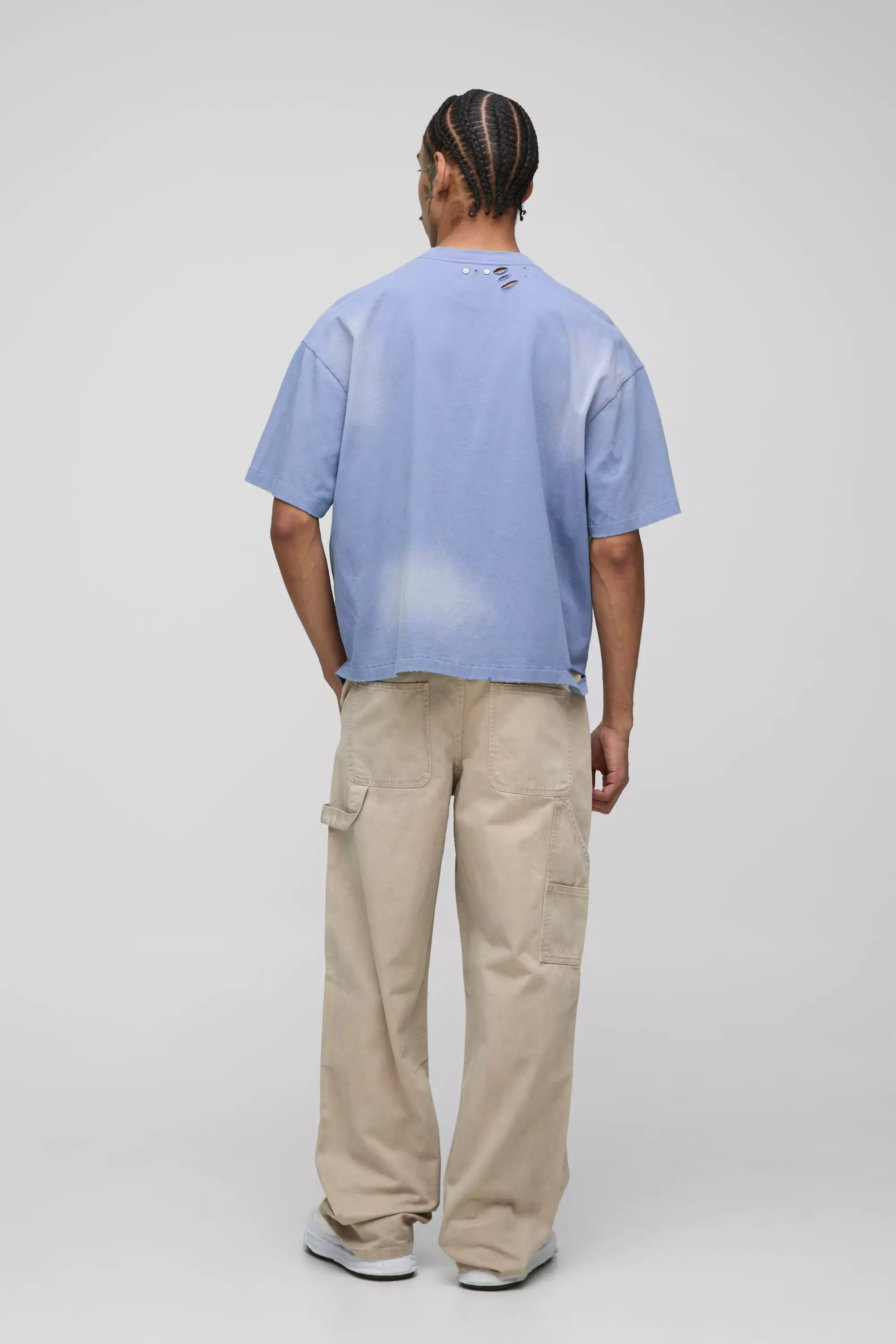 Ecru Relaxed Fit Vintage Overdye Carpenter Trousers alternative image