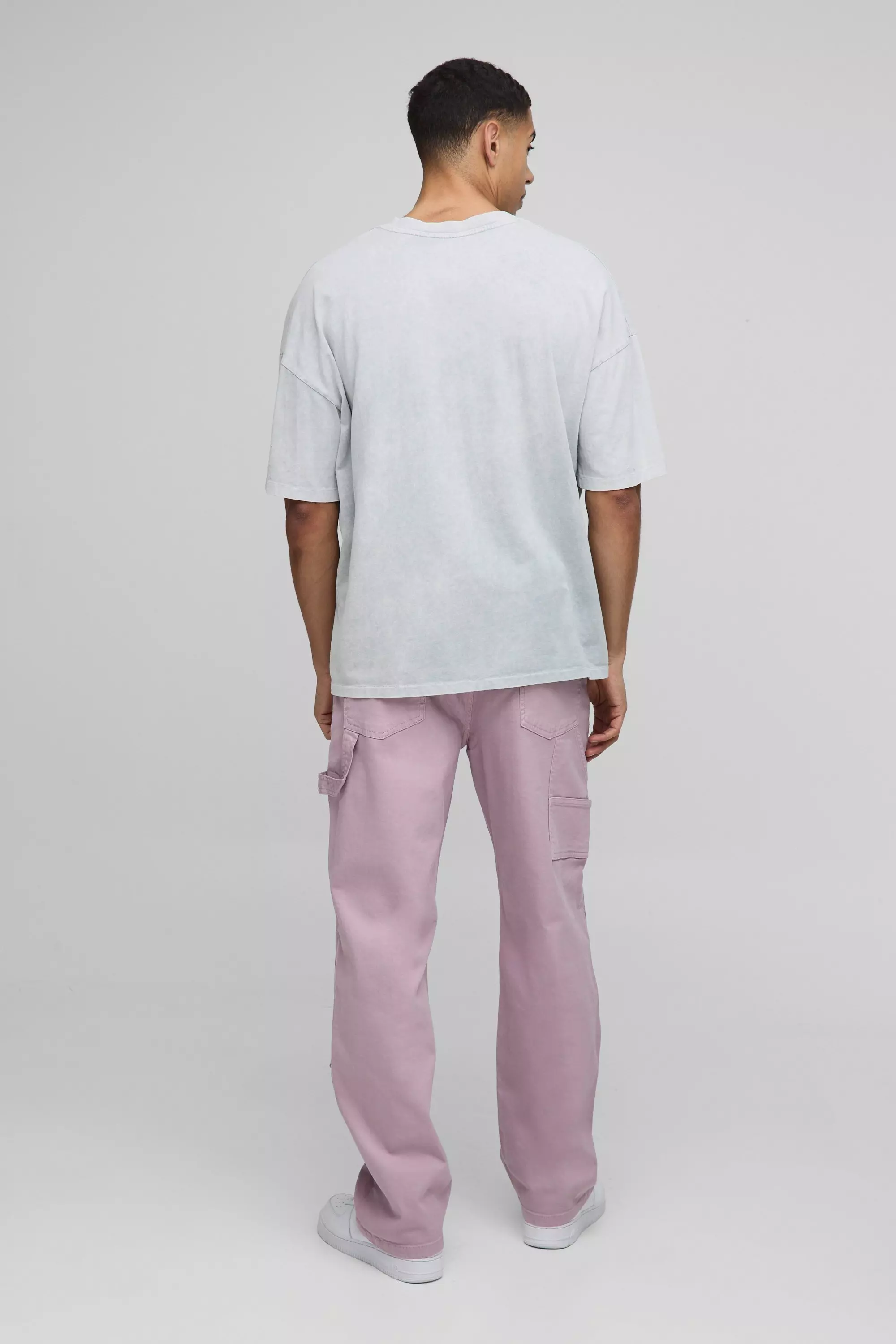 Mauve Relaxed Overdye Carpenter Trousers alternative image