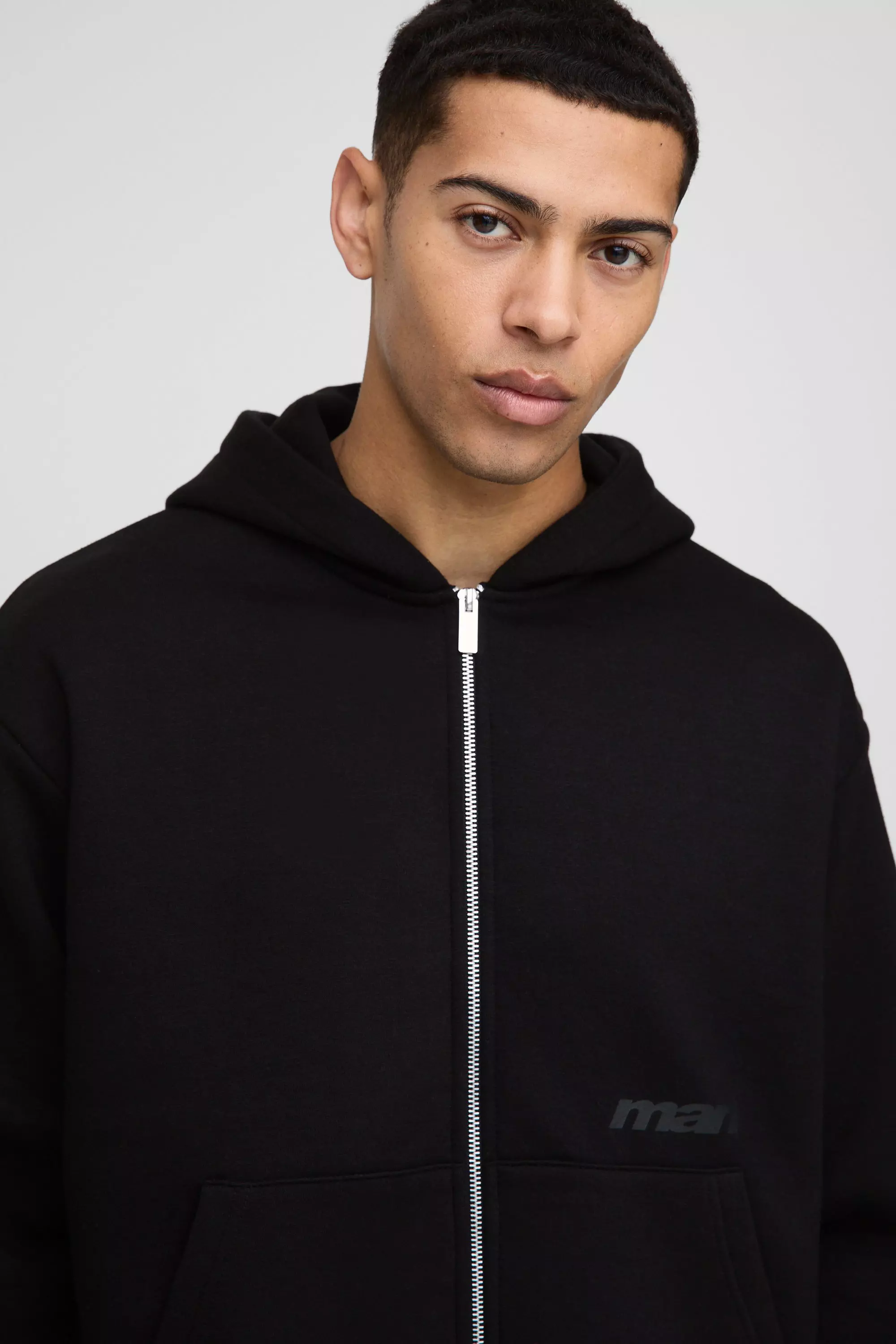 Sweat à capuche oversize zippé - MAN, Black autre image
