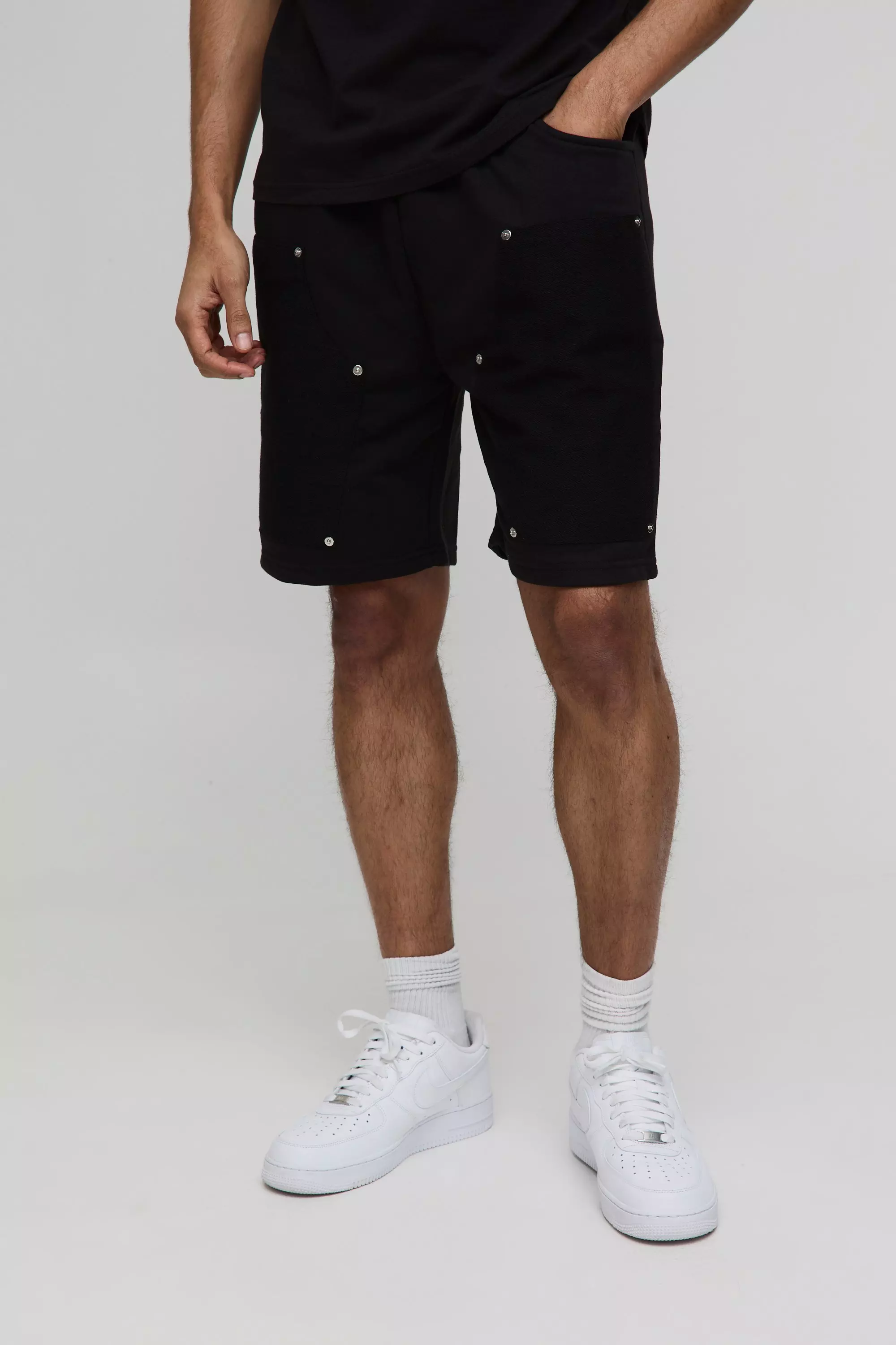 Relaxed Carpenter Shorts, Black autre image