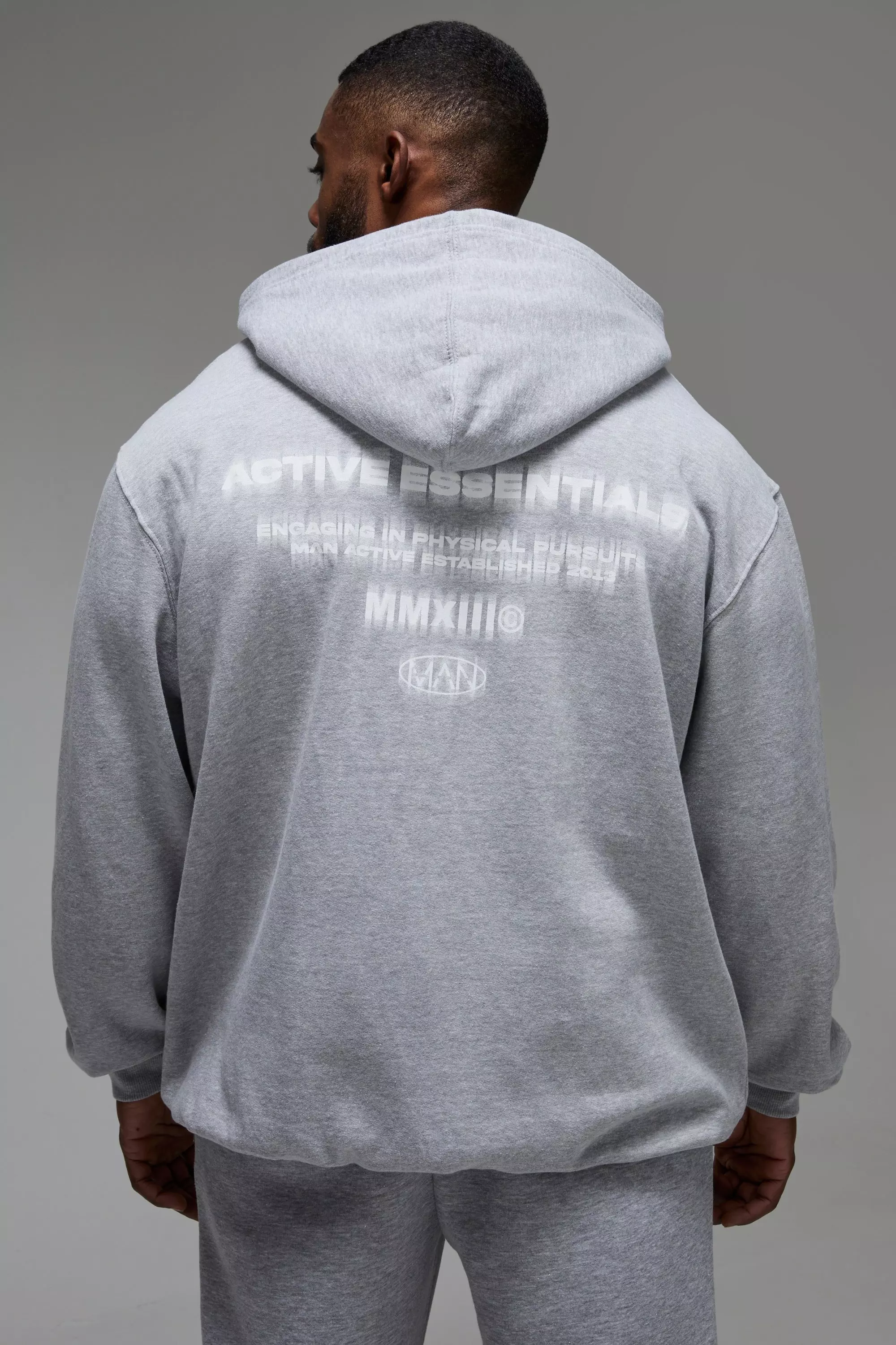 Man Active Essentials Oversize Hoodie, Grey marl alternatives Bild