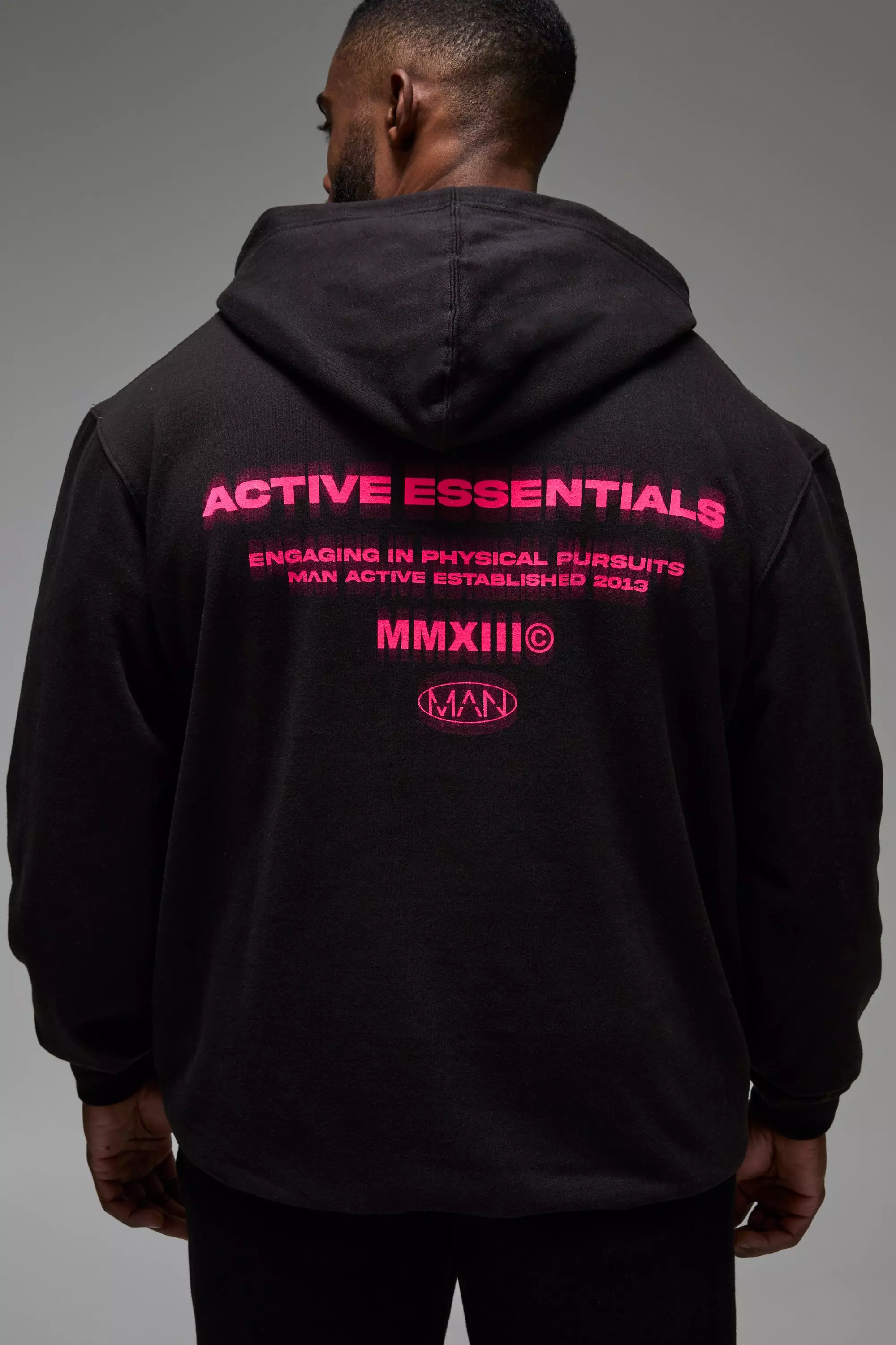 Black Man Active Essentials Blurred Oversized Hoodie alternative image