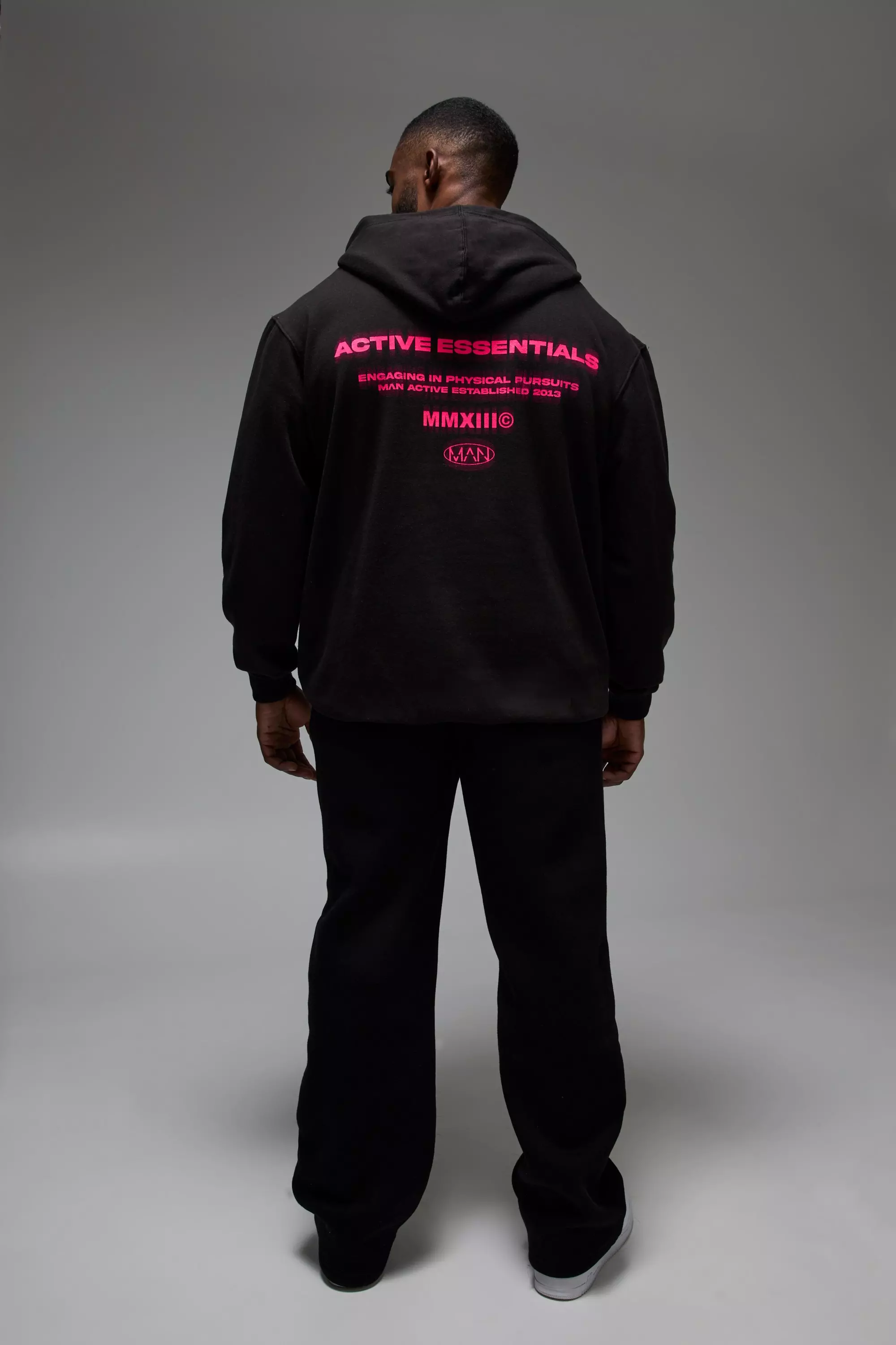 Black Man Active Essentials Blurred Oversized Hoodie alternative image