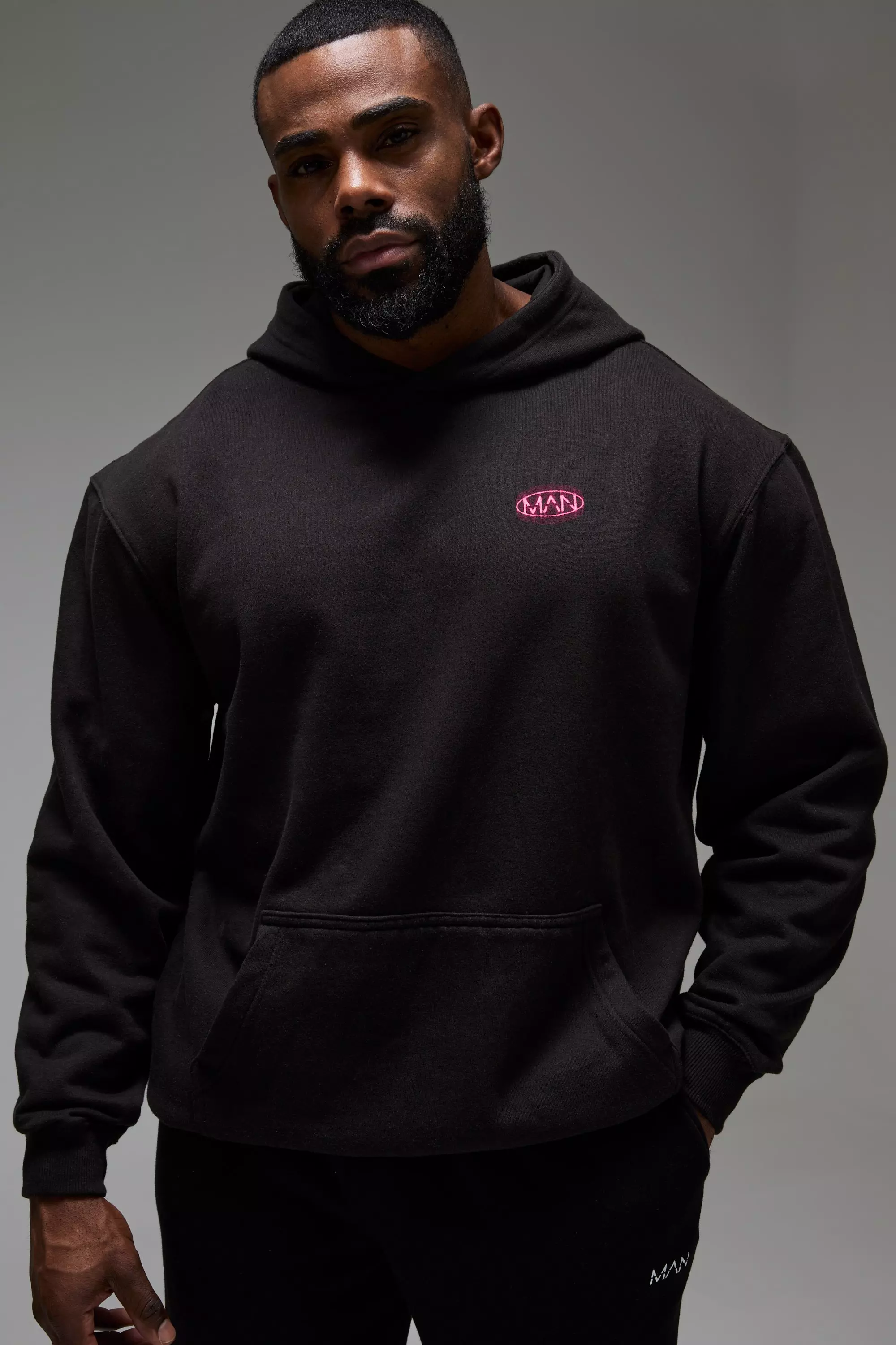 Black Man Active Essentials Blurred Oversized Hoodie alternative image