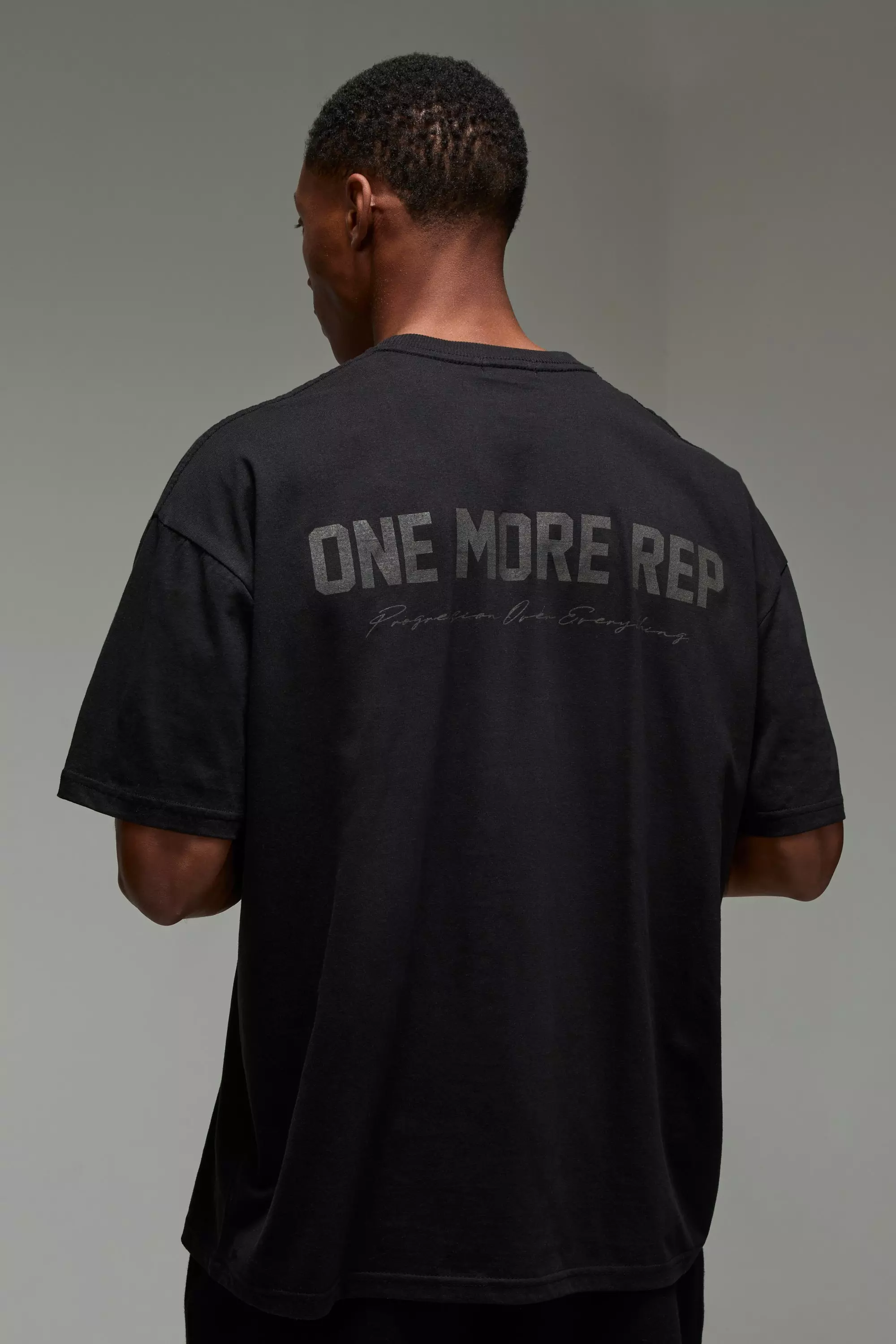 Black Man Active Oversized One More Rep T-shirt