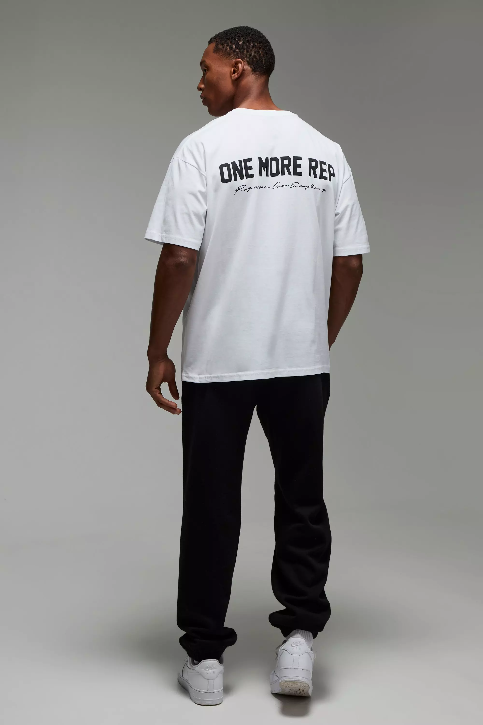Man Active Oversize T-Shirt mit One More Rep Print, White alternatives Bild