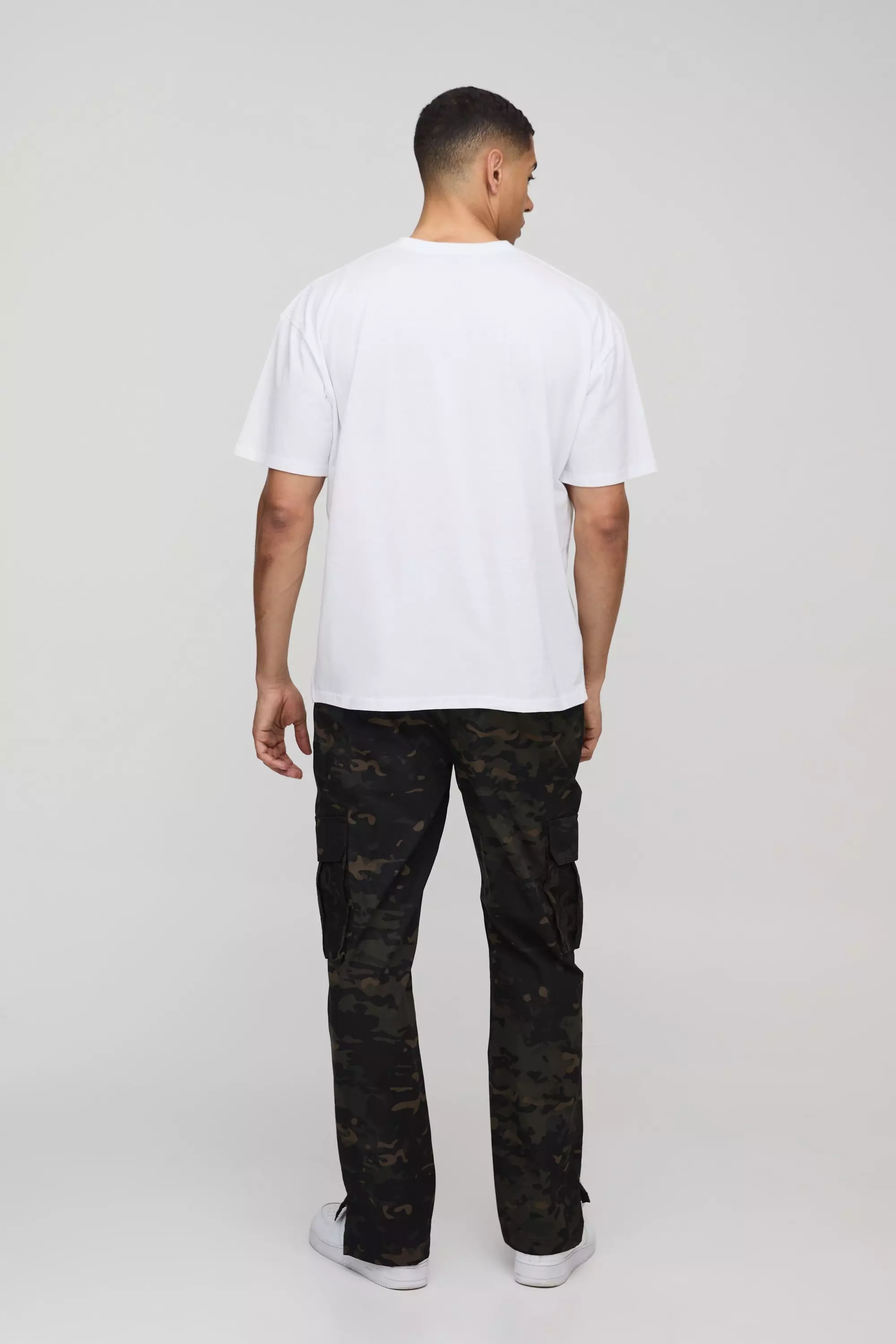 Slim Flare Ripstop Camo Cargo Pants | boohooMAN USA