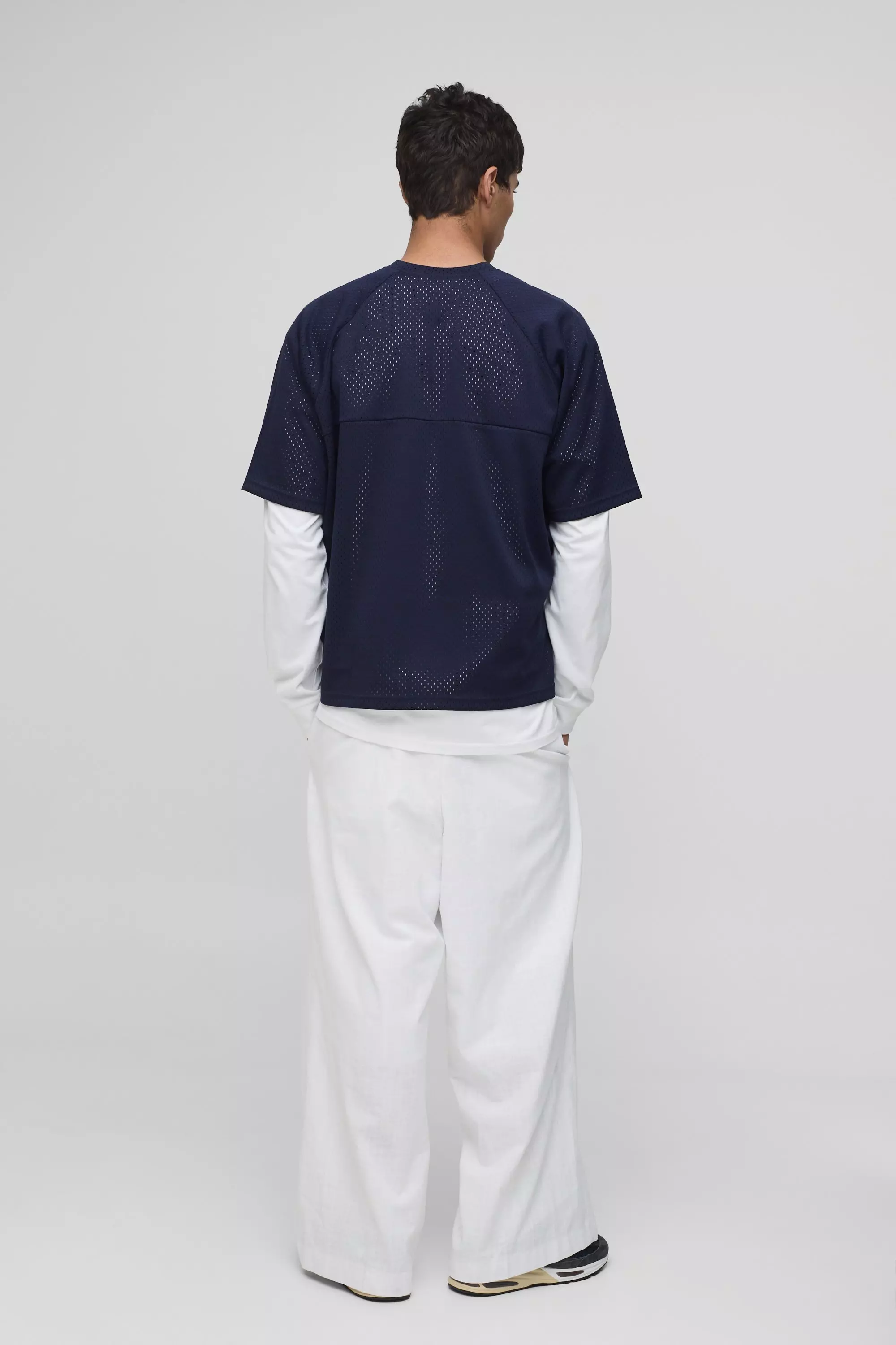 Oversized V Neck Baseball T-Shirt | boohooMAN
