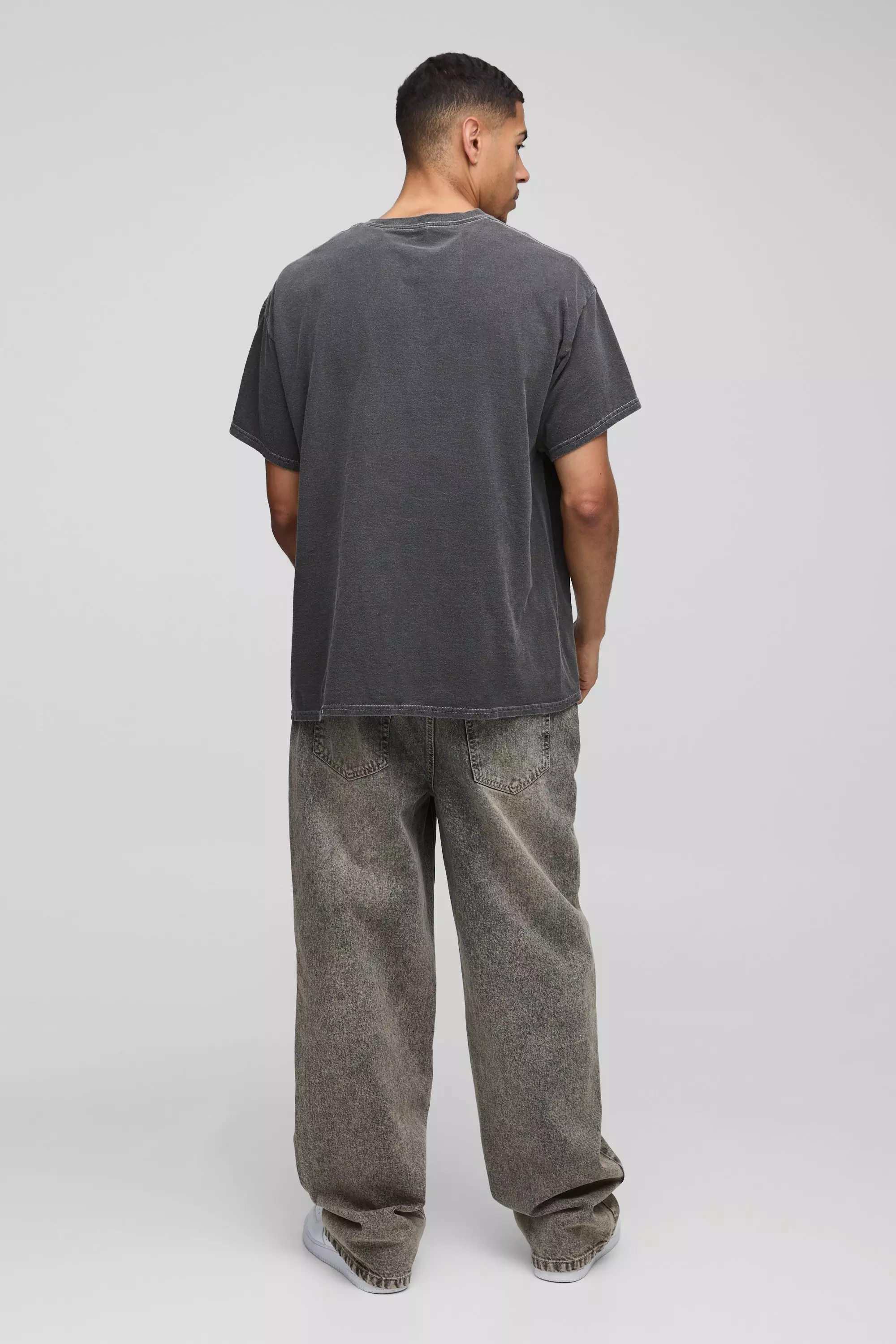 Oversized Fender License Washed T-Shirt | boohooMAN USA