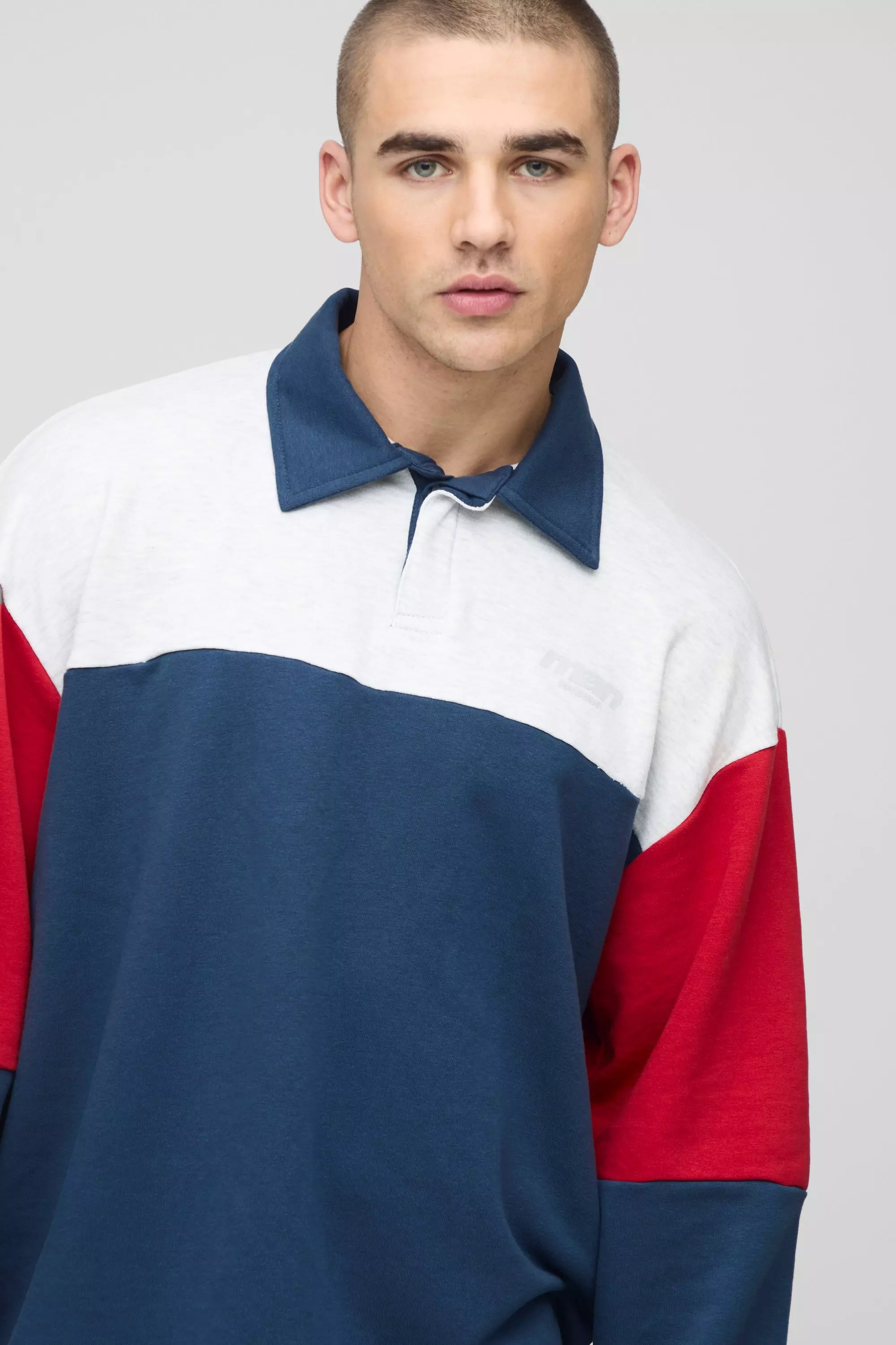 Polo de rugby oversize color block - MAN, Navy autre image