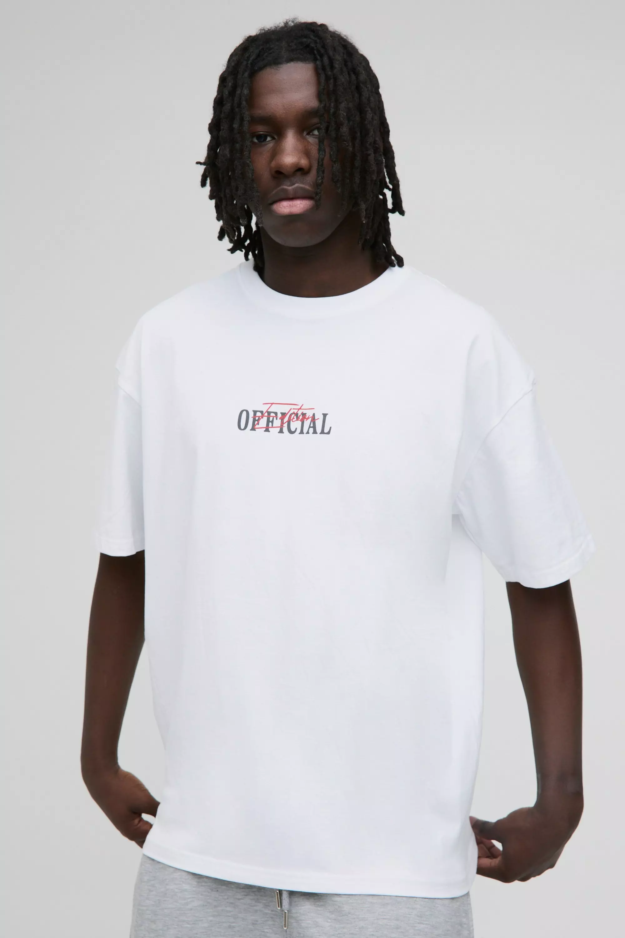 T-shirt oversize imprimé - Official, White autre image
