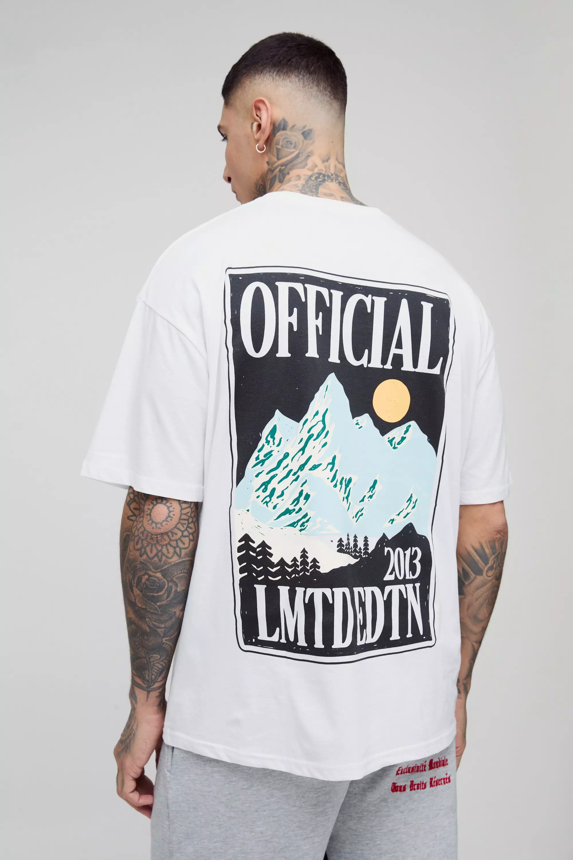 Tall - T-shirt oversize à imprimé paysage, White autre image