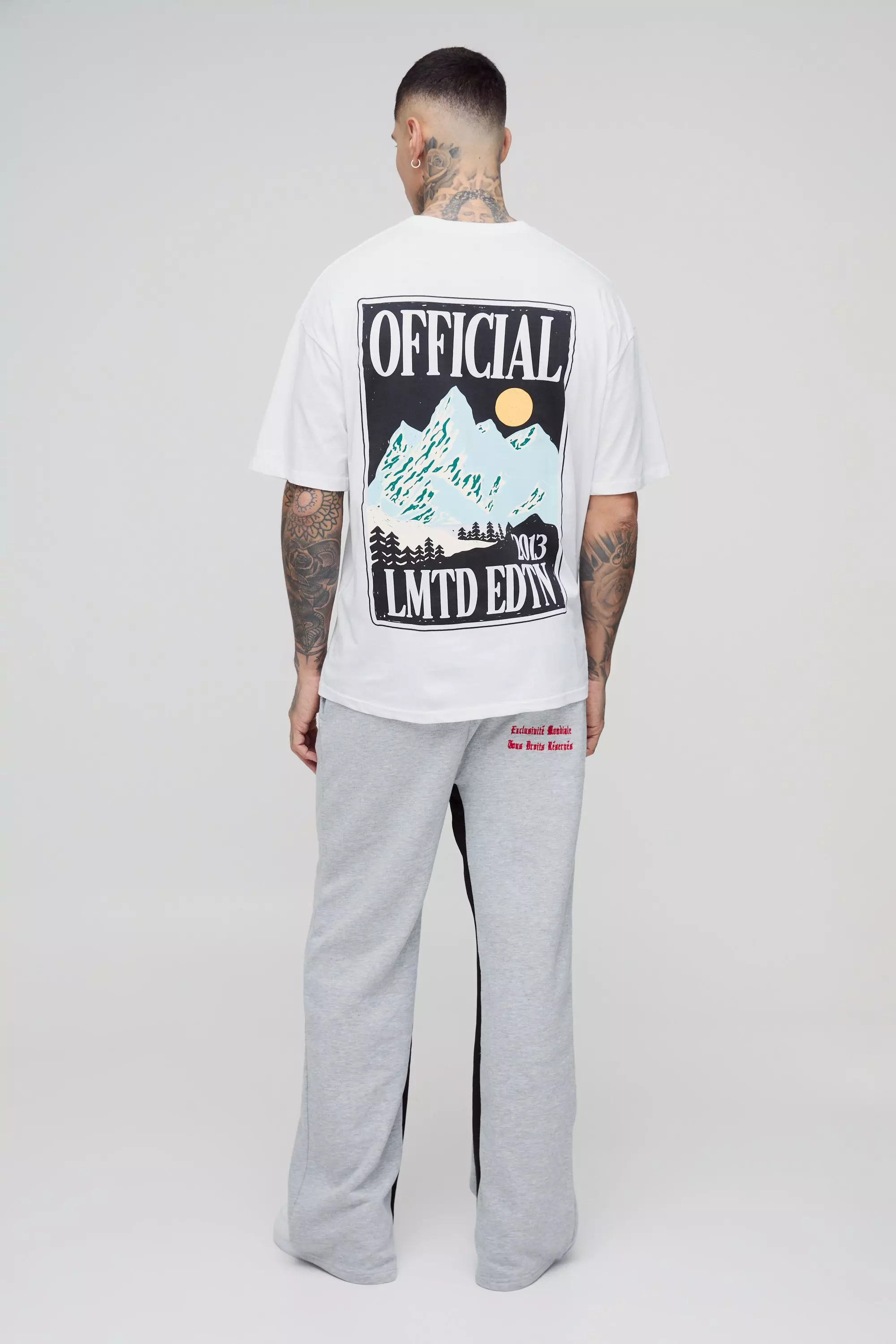 Tall - T-shirt oversize à imprimé paysage, White autre image