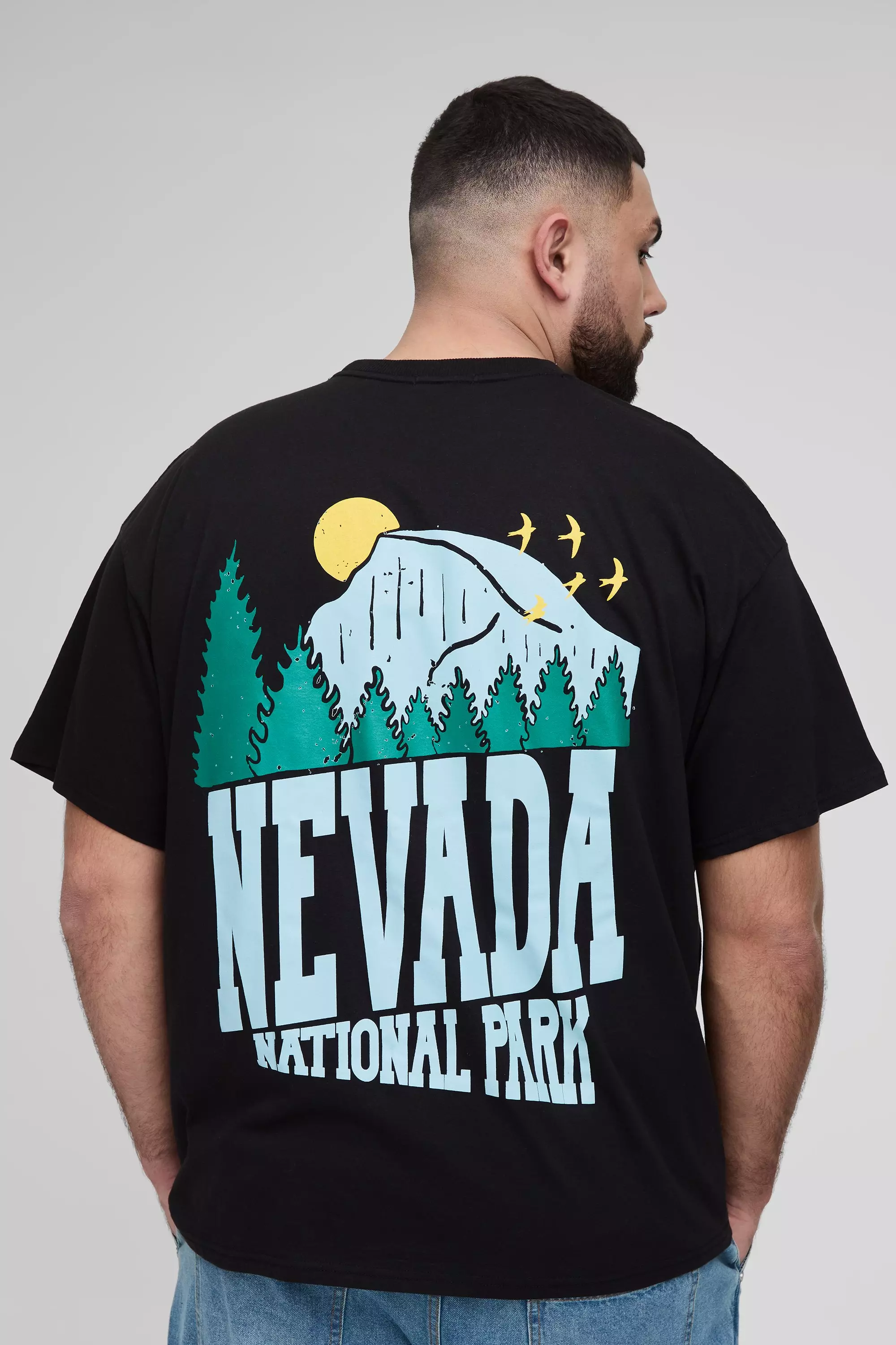 Black Plus Oversized National Park Print T-Shirt alternative image
