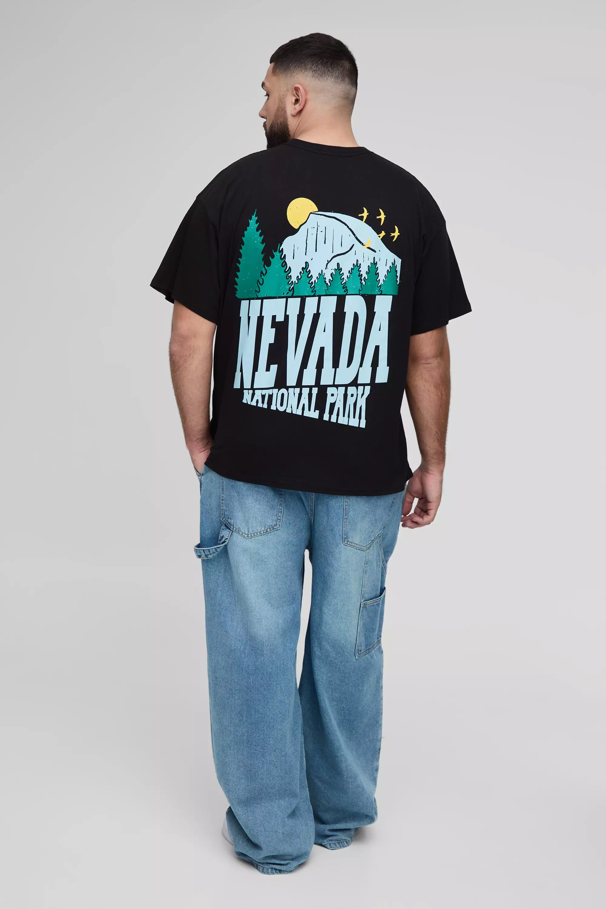 Black Plus Oversized National Park Print T-Shirt alternative image
