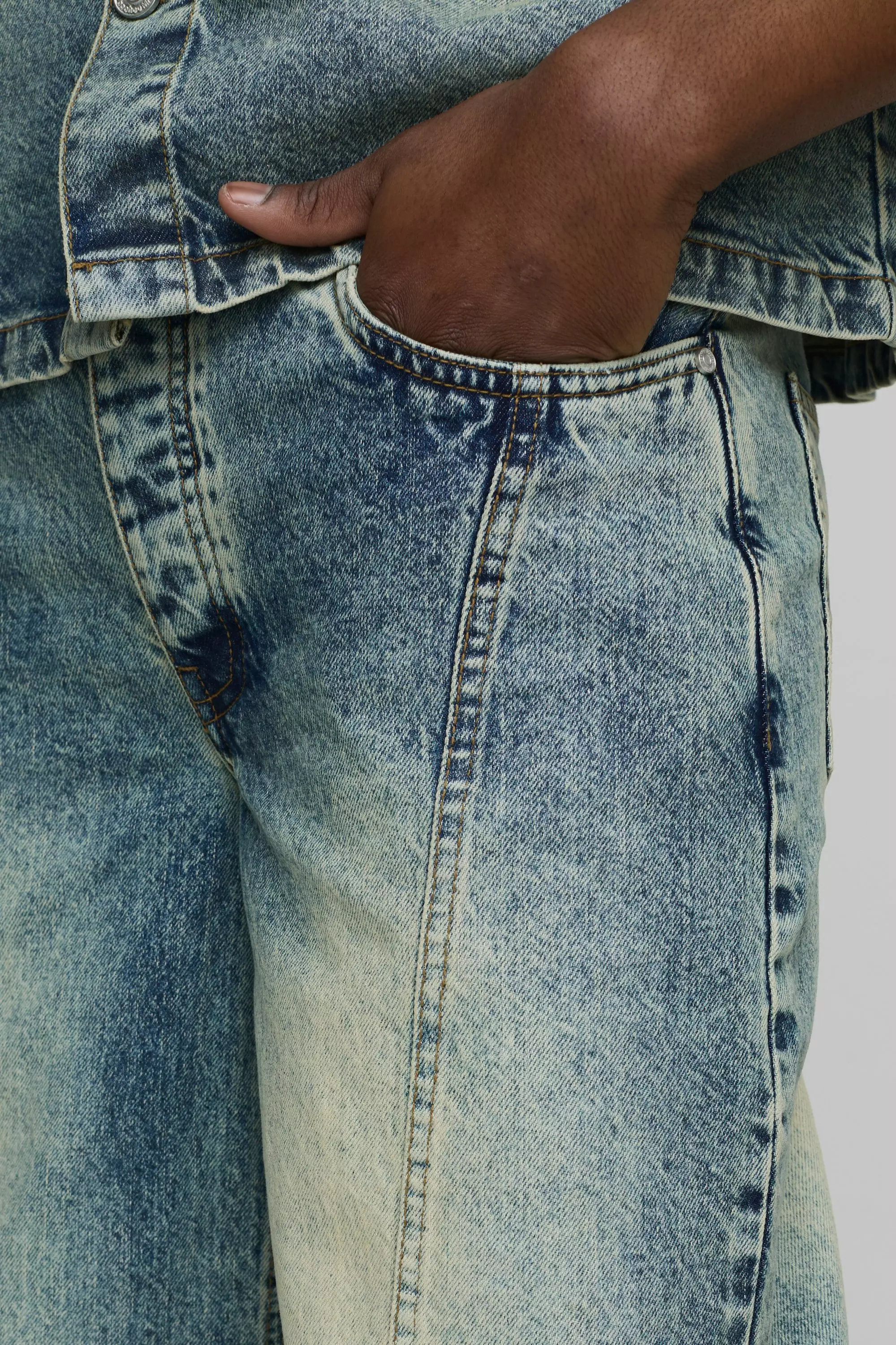 Rigid Baggy Fit Washed Jeans | boohooMAN USA