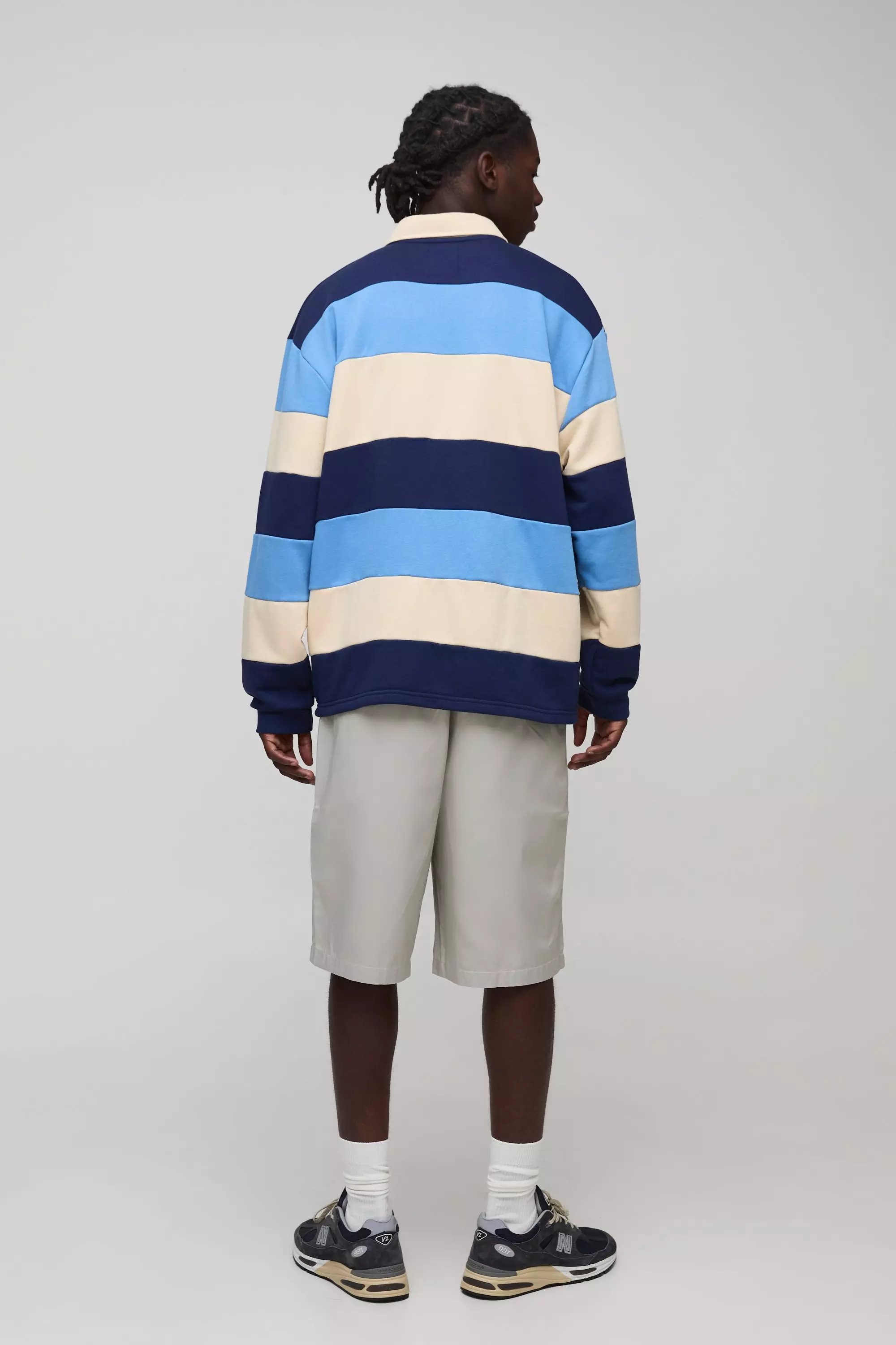 Gestreiftes Oversize Rugby-Poloshirt, Blue alternatives Bild