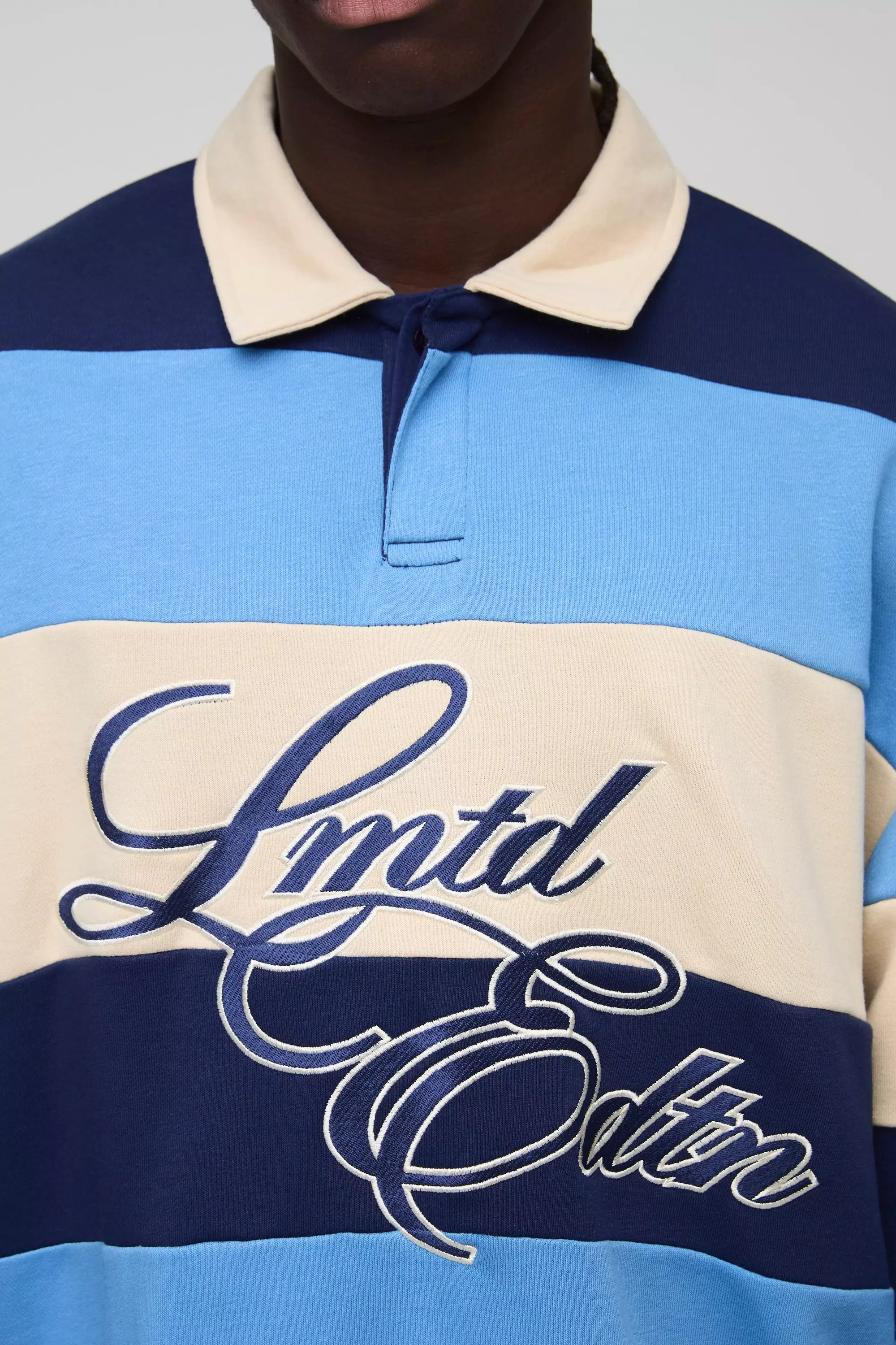 Gestreiftes Oversize Rugby-Poloshirt, Blue alternatives Bild