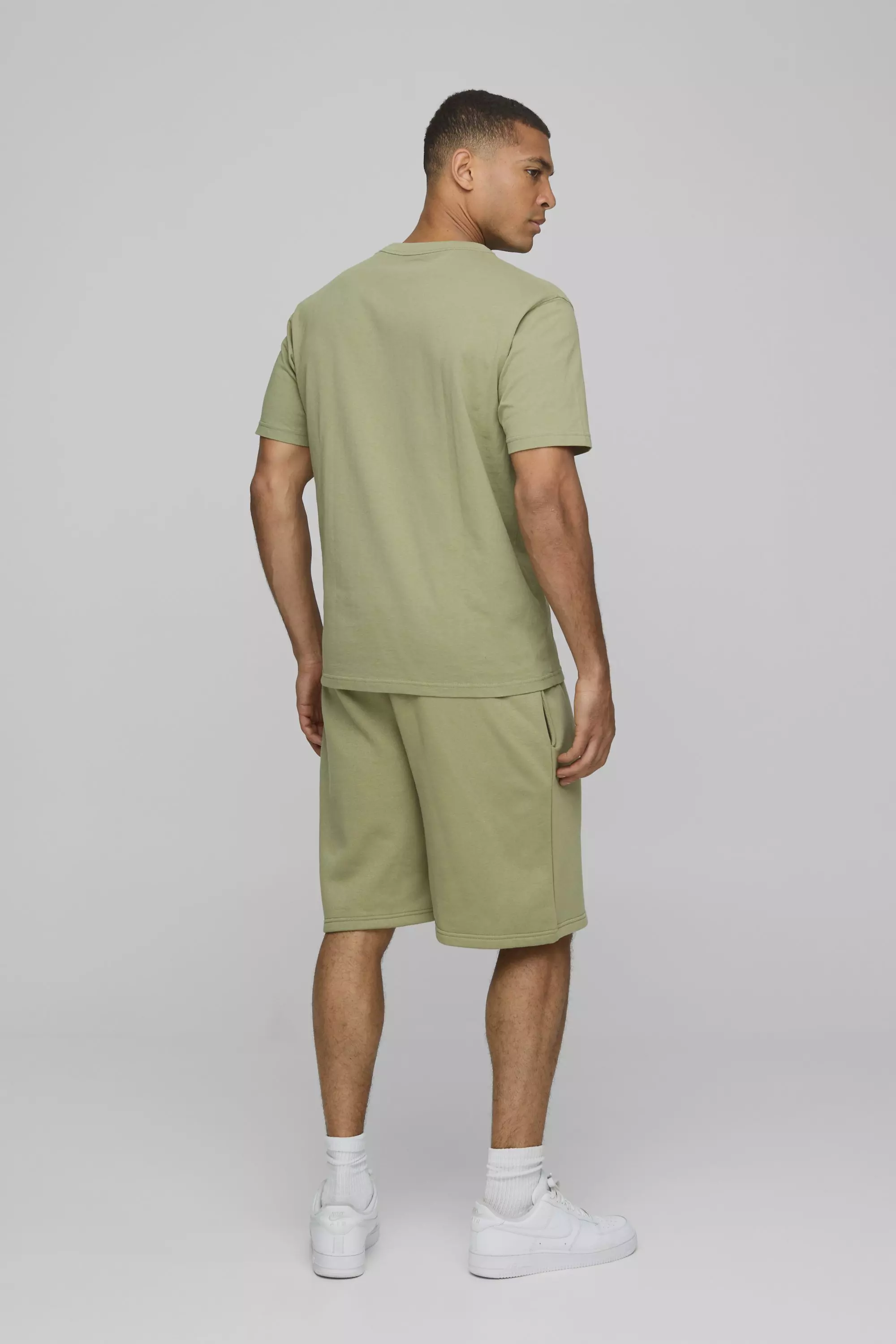 Pantaloncini oversize con ricami, Khaki immagine alternativa