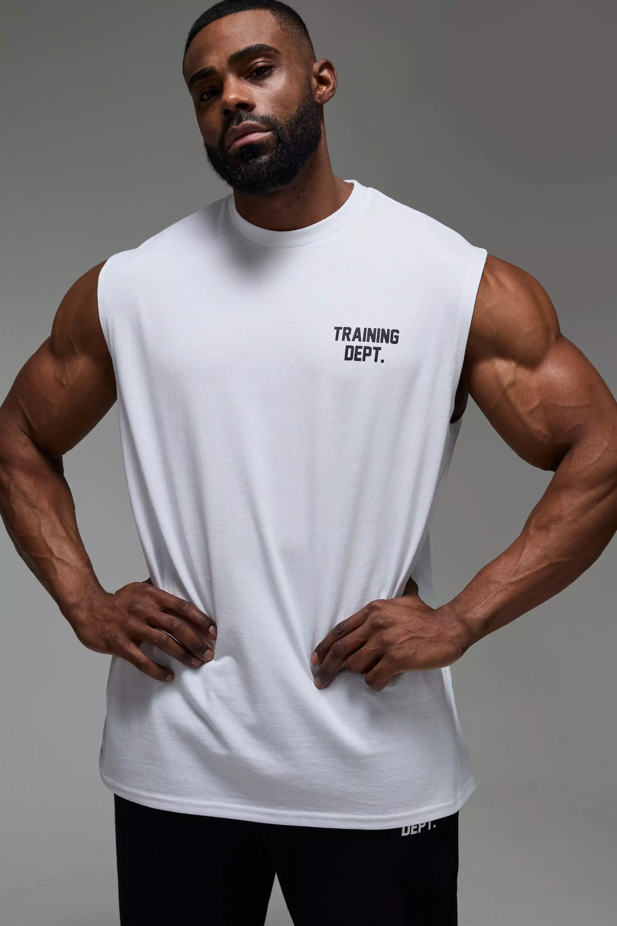 Oversize Training Dept Tanktop, White alternatives Bild