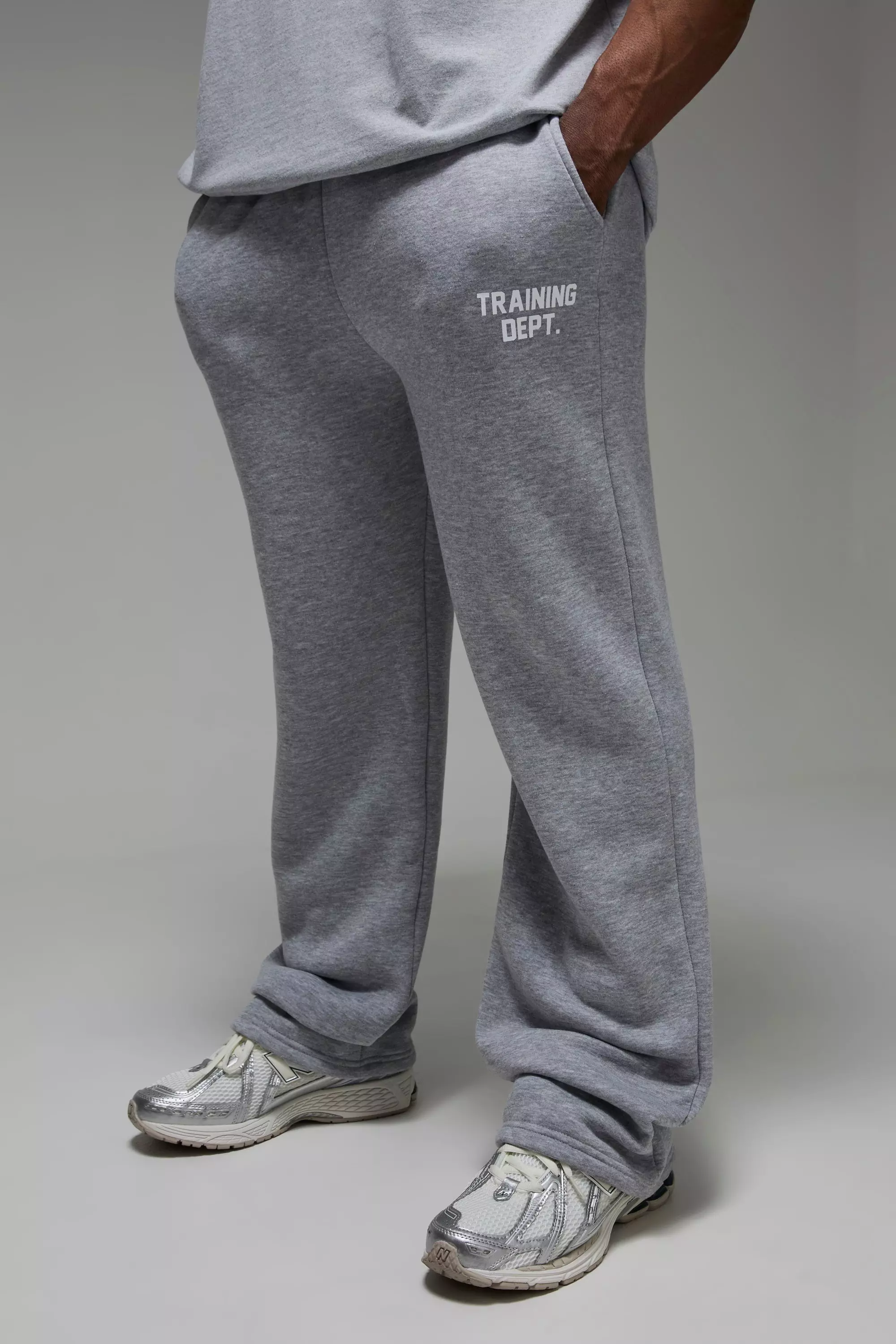 Grey marl Man Active Straight Leg Training Dept Jogger alternative image
