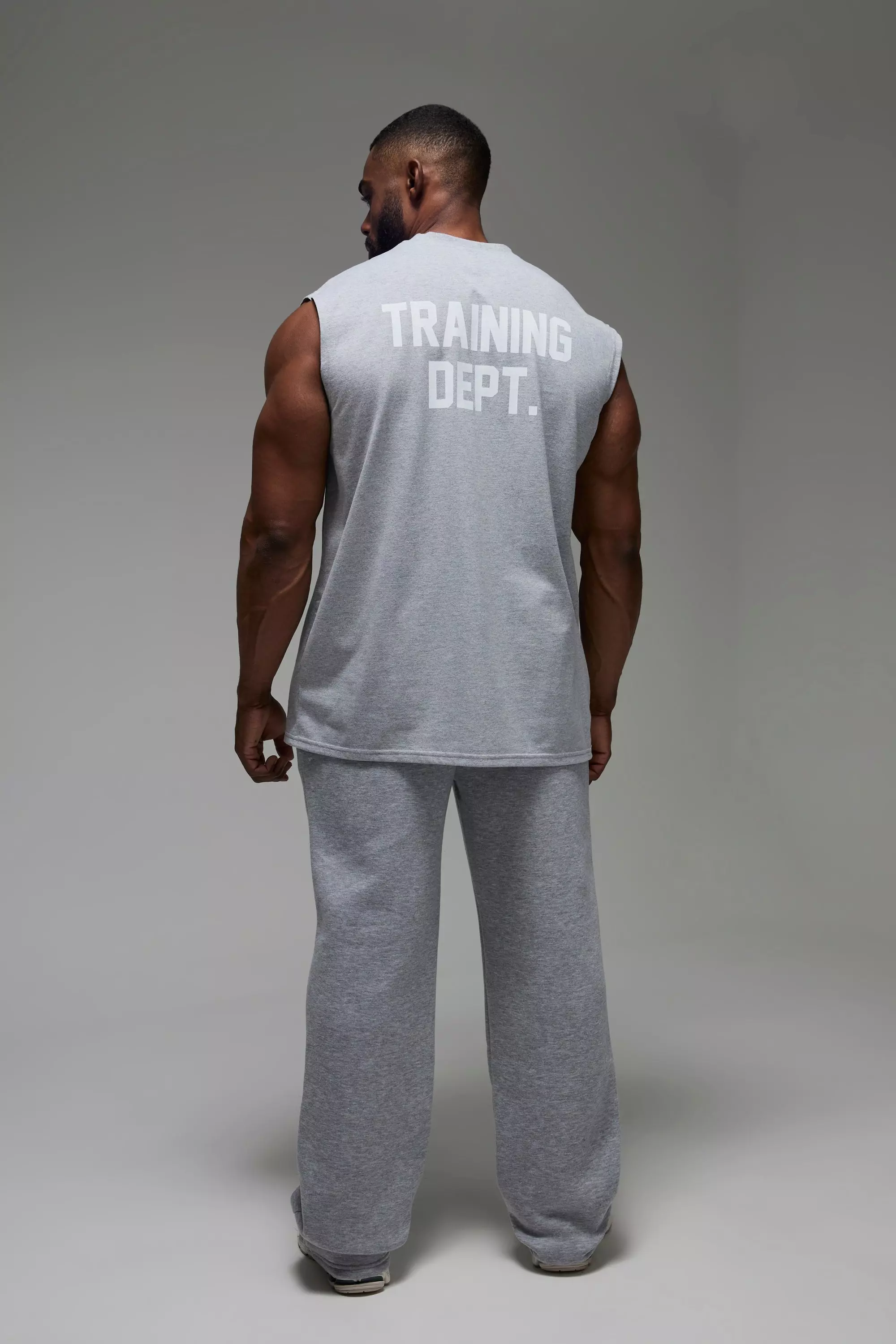 Grey marl Man Active Straight Leg Training Dept Jogger alternative image