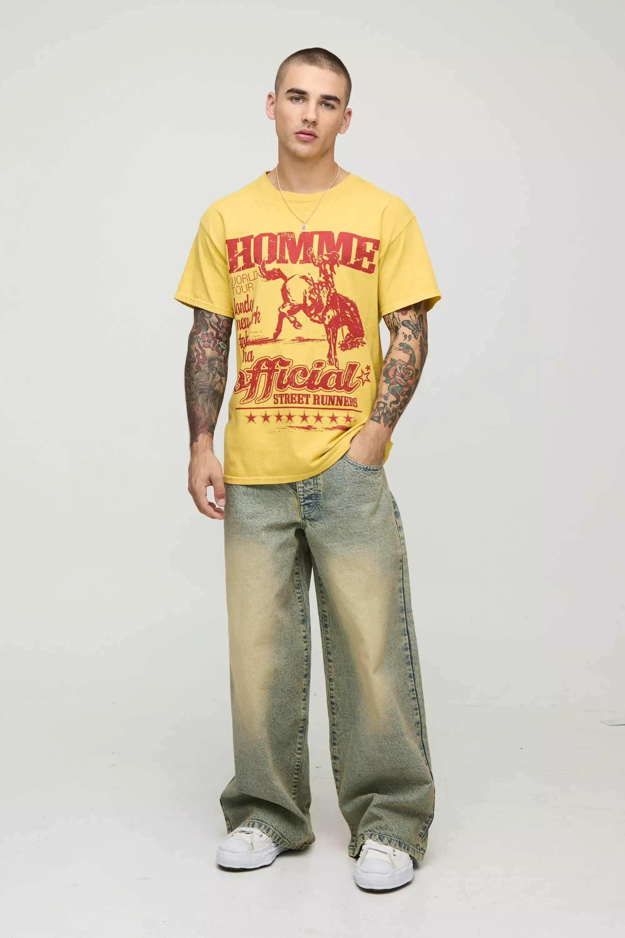 Extreme Baggy Rigid Antique Tinted Washed Jeans | boohooMAN USA