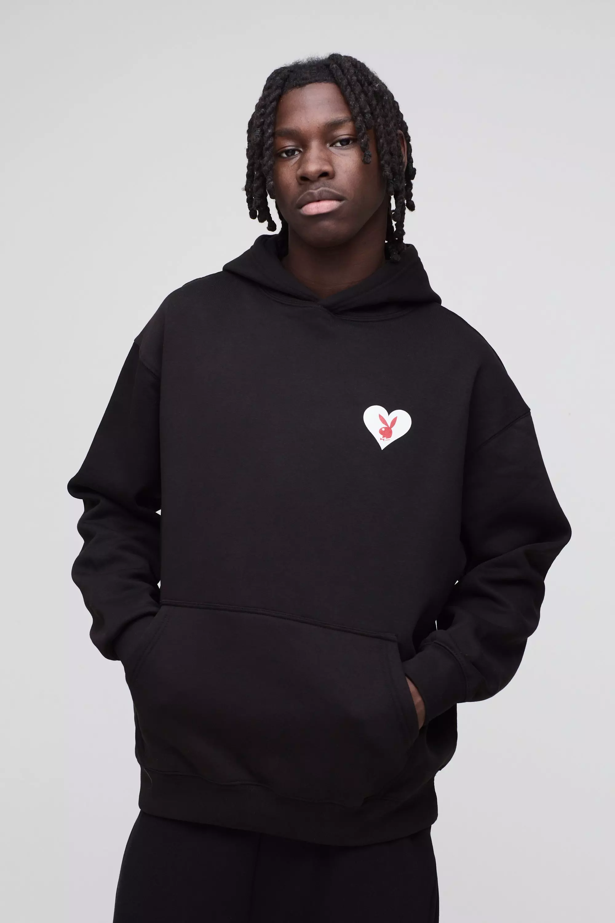 Black Oversized Gelicenseerde Playboy Amour Hoodie alternatieve afbeelding