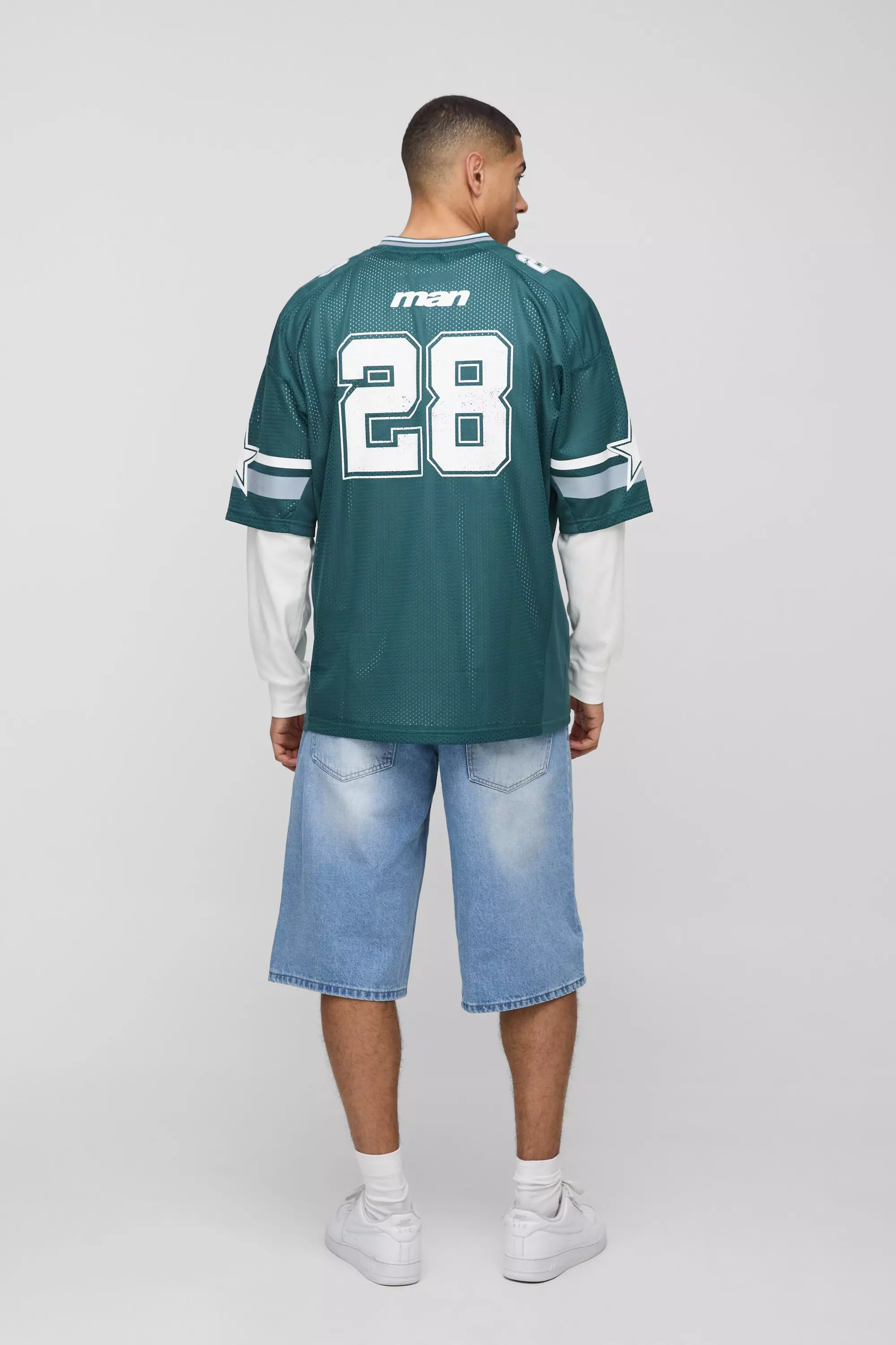 Forest Oversized Man V Neck Mesh Sports Top alternative image