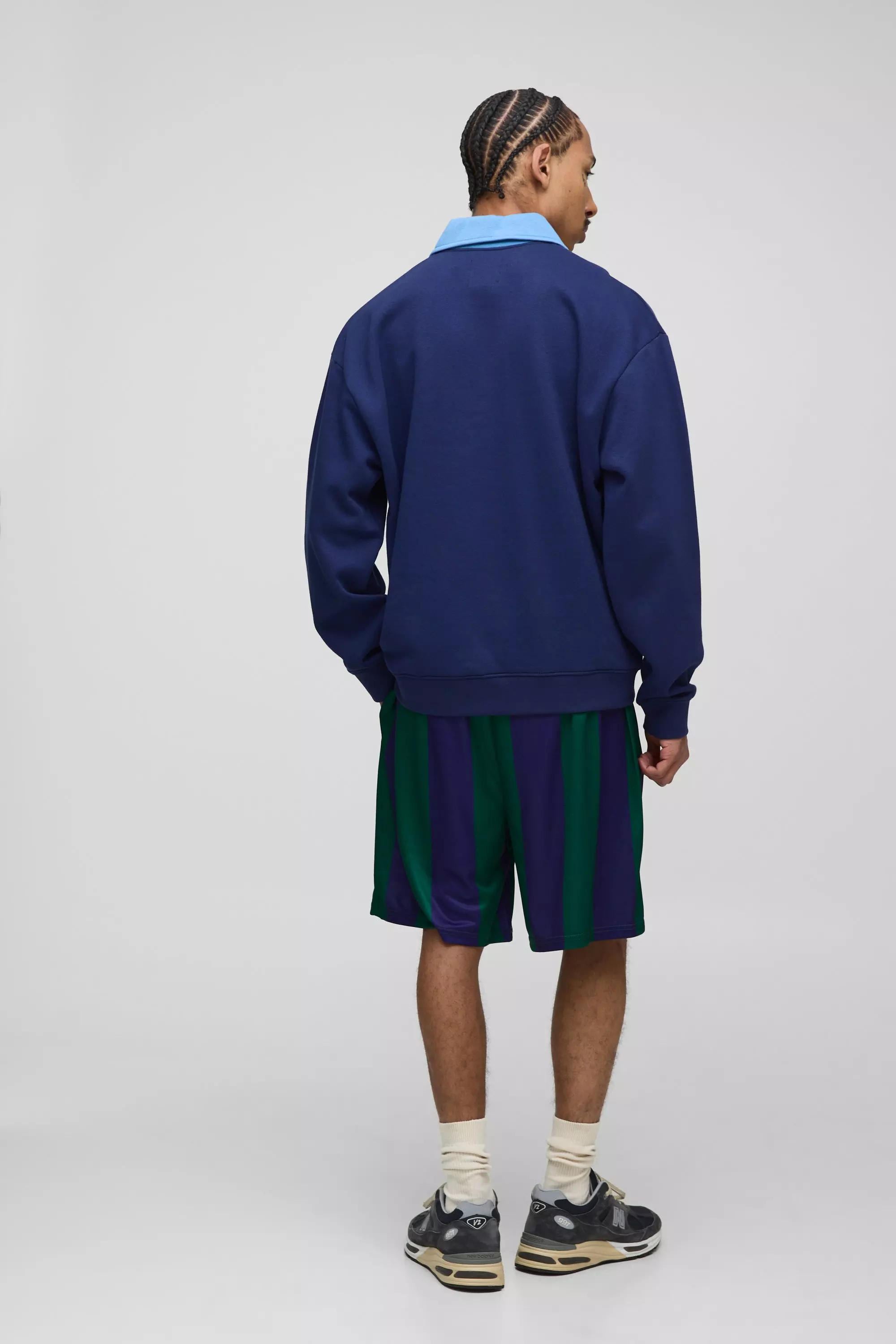 Short de sport mi-long à rayures, Green autre image