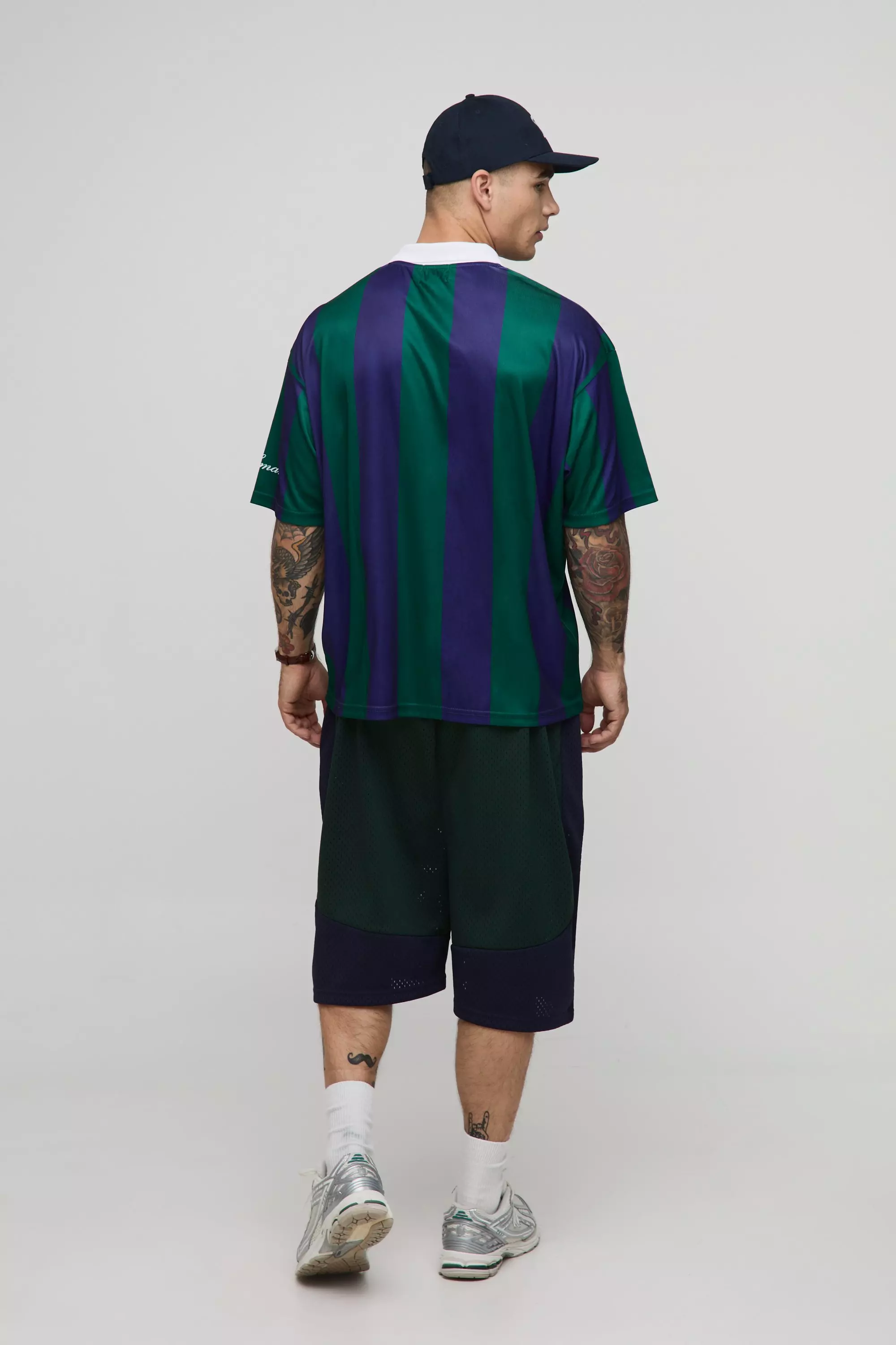 Oversize Homme Sport-Top mit Streifen, Green alternatives Bild