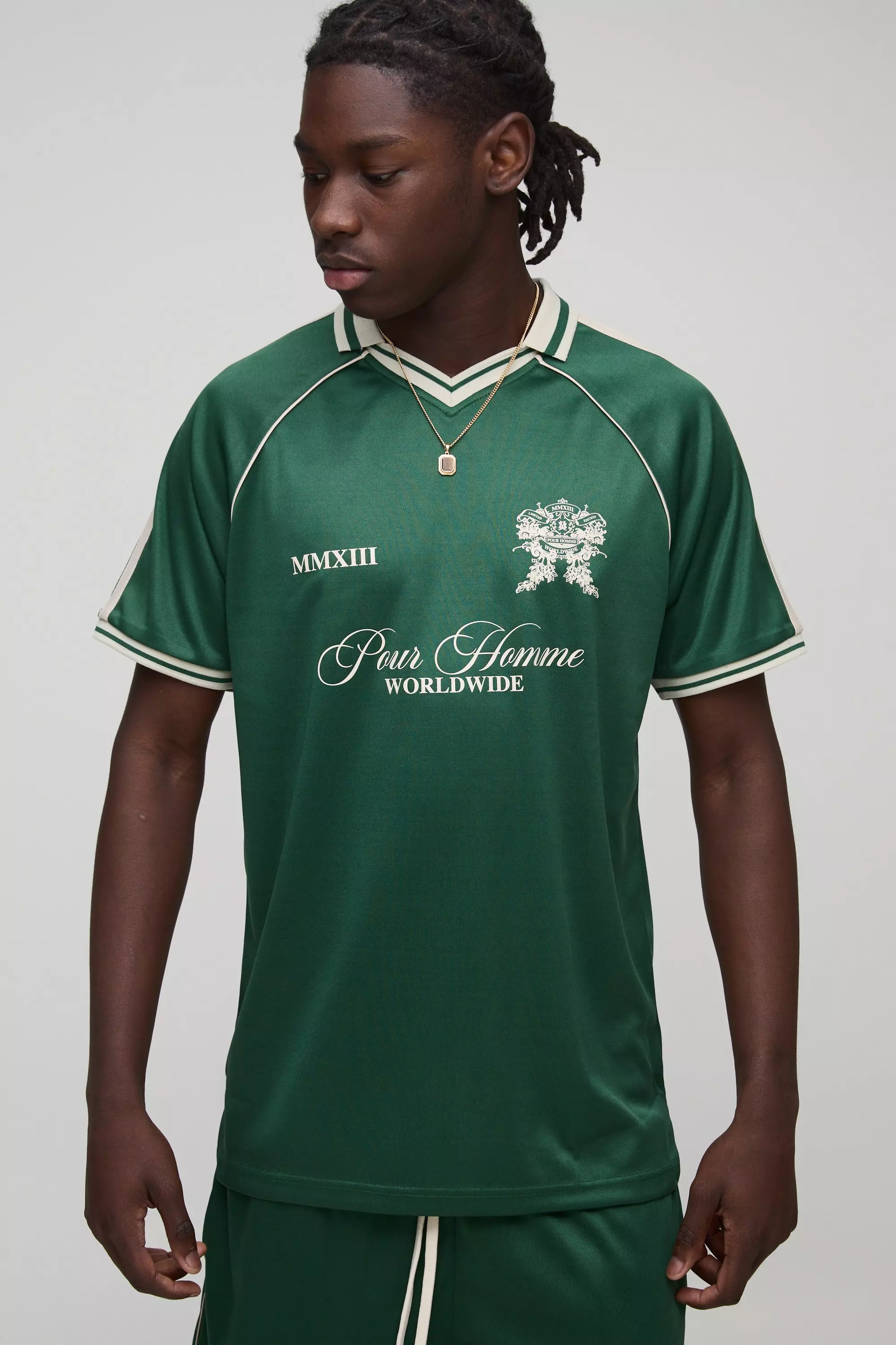 Green Homme Raglan Sport Top Met Kraag alternatieve afbeelding